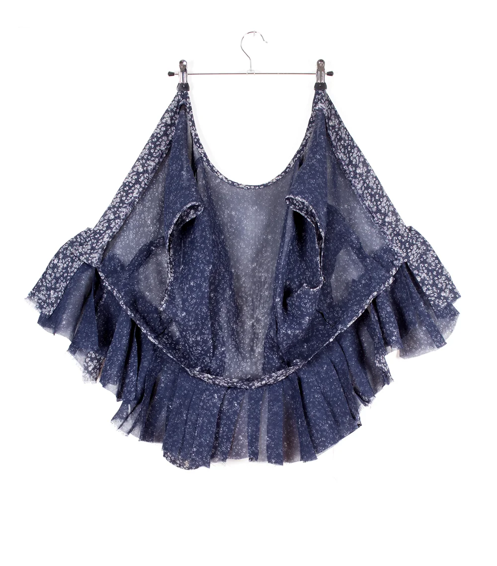 04) Broken Dress Jacket Dress Jacket with hinged, escapable, sleeves and raw pleated peplum, made from the remnants left after all other dress part had been cut.