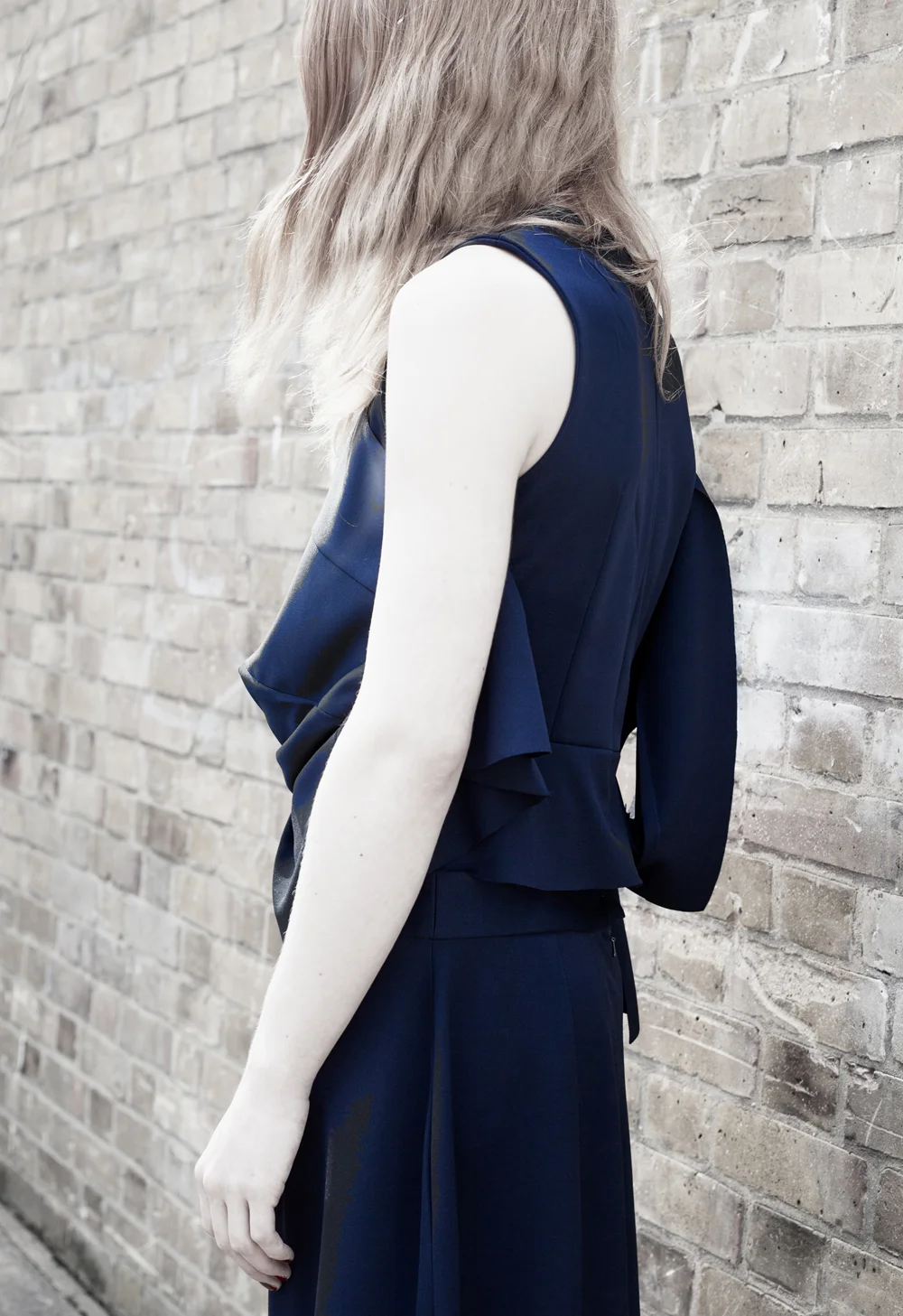 DRESS ltd Navy Polyester Crisis Support Bodice & Half Skirt