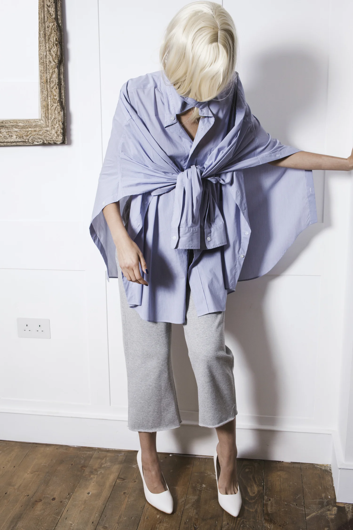 DRESS SUPER BASICS Oversize Adaptable City Shirt in Navy Stripes #dressltd