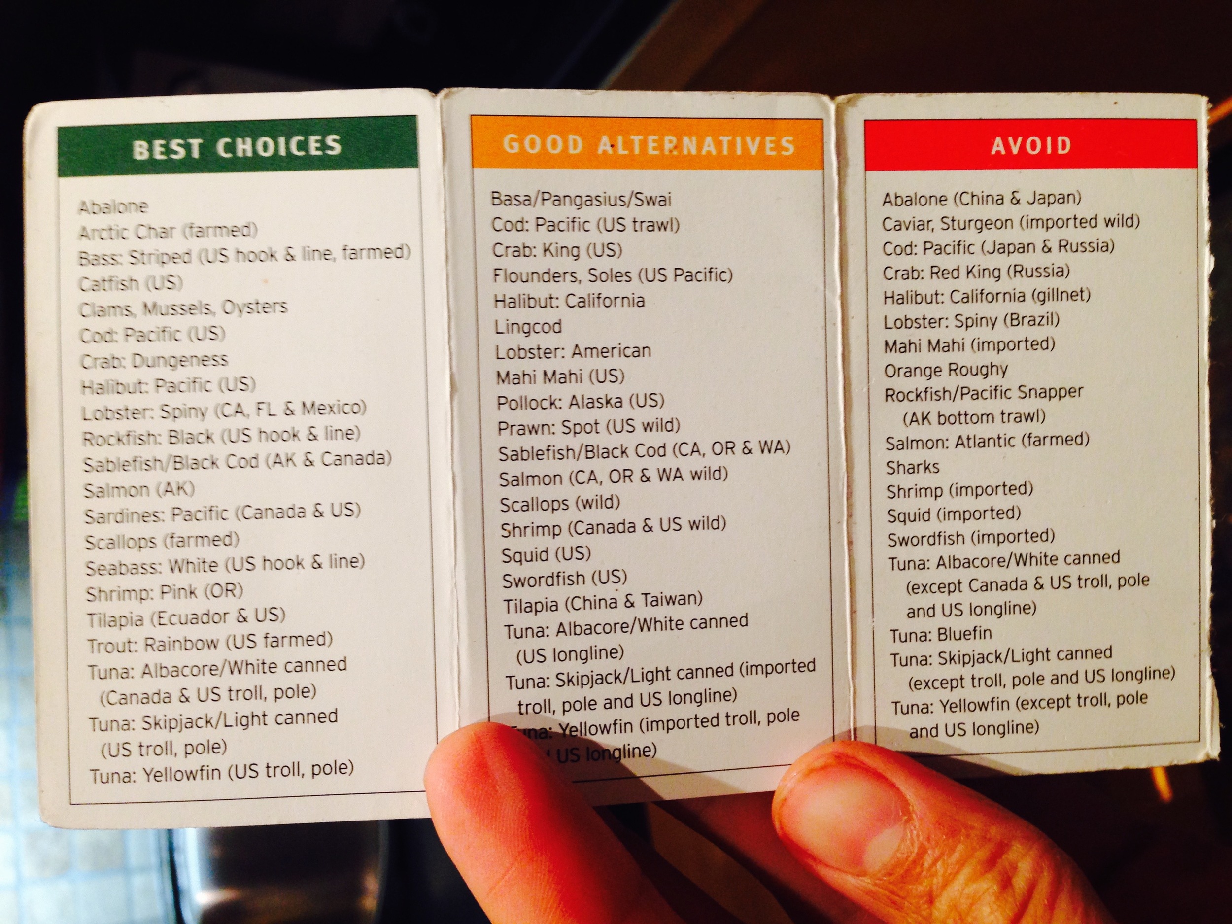 Best choices, good alternatives and fish to avoid.
