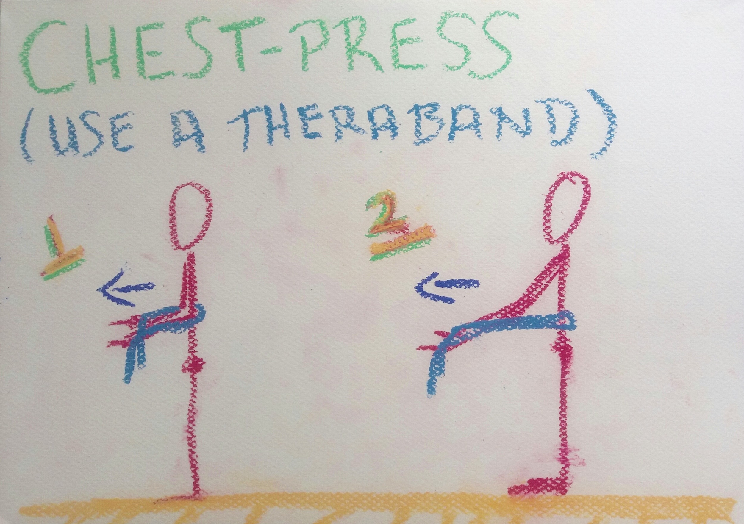 Chest-Press with Theraband