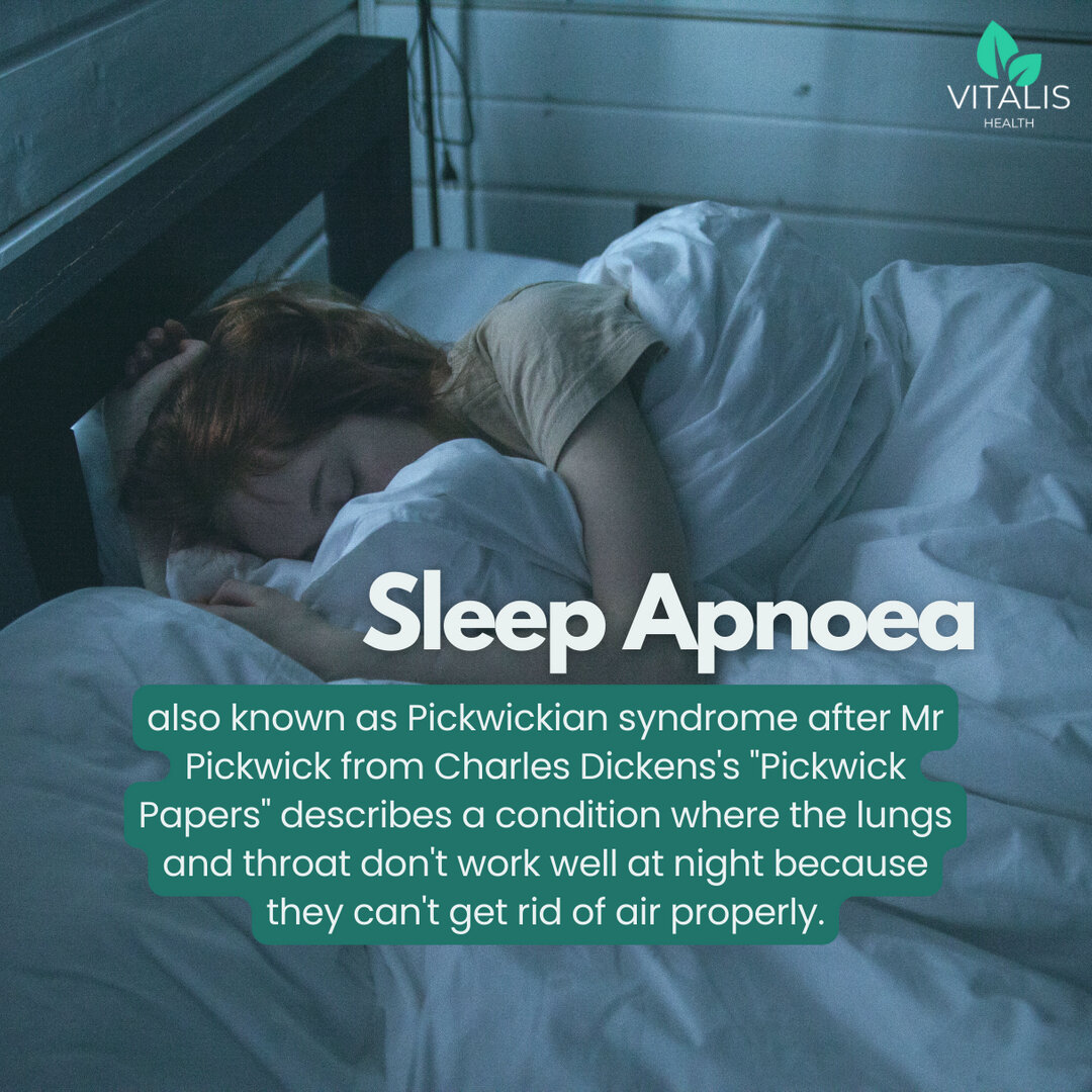 Sleep Apnoea: also known as Pickwickian syndrome after Mr Pickwick from Charles Dickens's &quot;Pickwick Papers&quot; describes a condition where the lungs and throat don't work well at night because they can't get rid of air properly.⠀⠀⠀⠀⠀⠀⠀⠀⠀
⠀⠀⠀⠀⠀