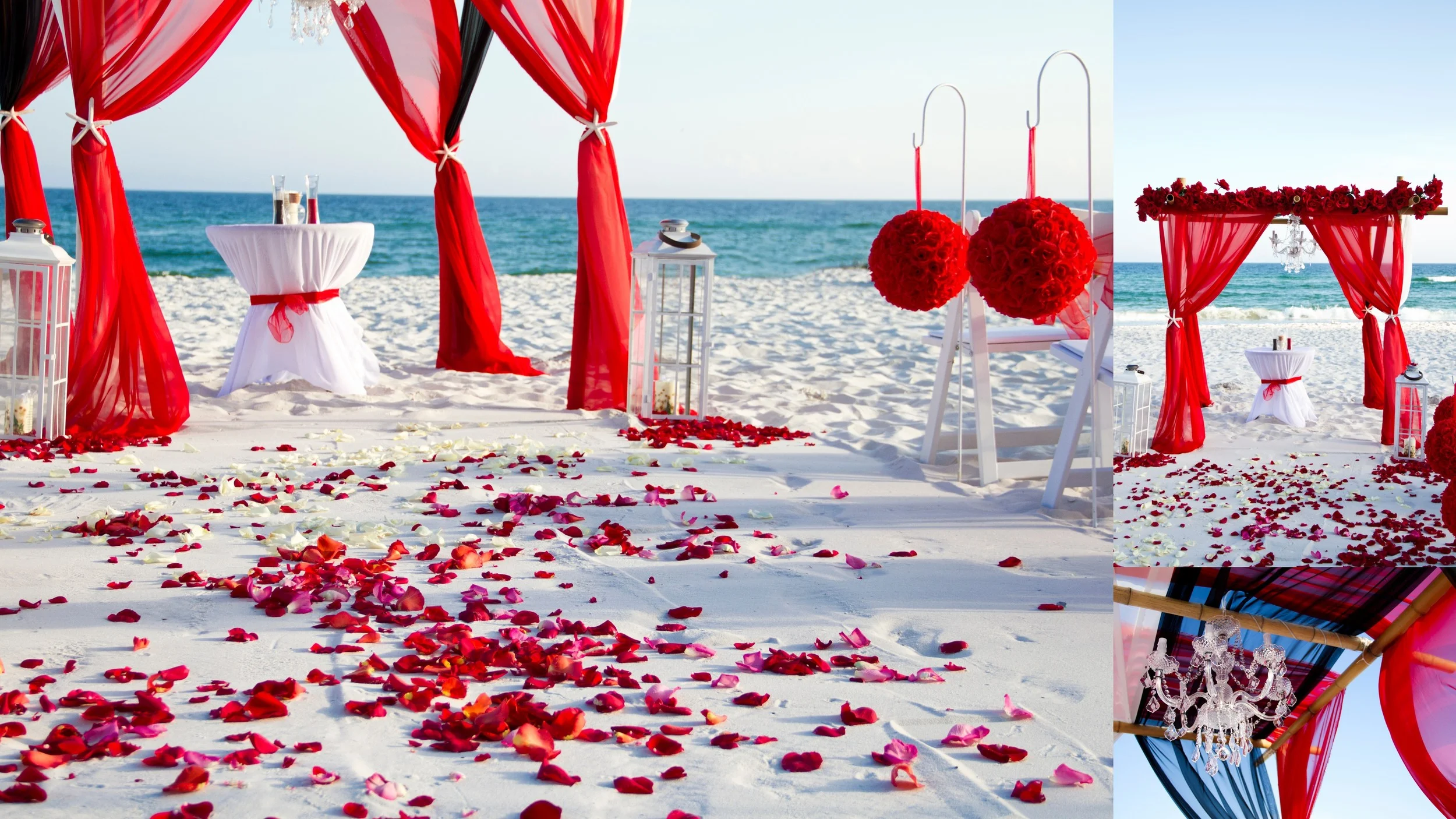 Red beach wedding Clearance