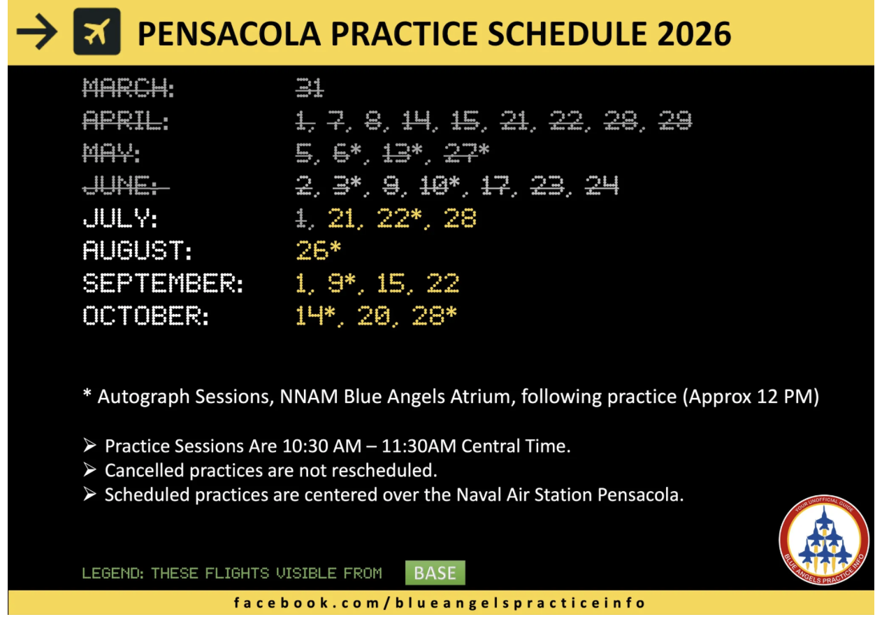 Practice schedule