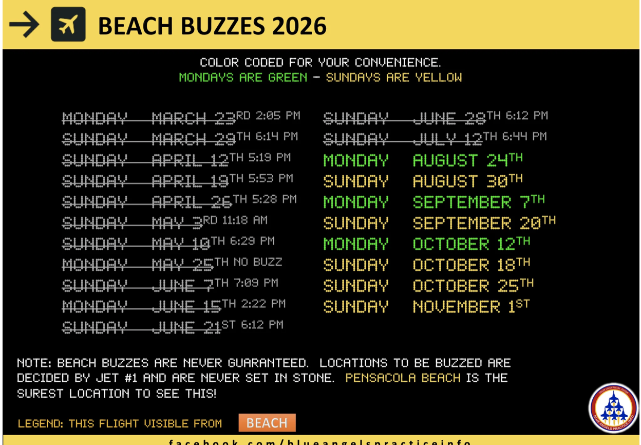 beach buzz schedule