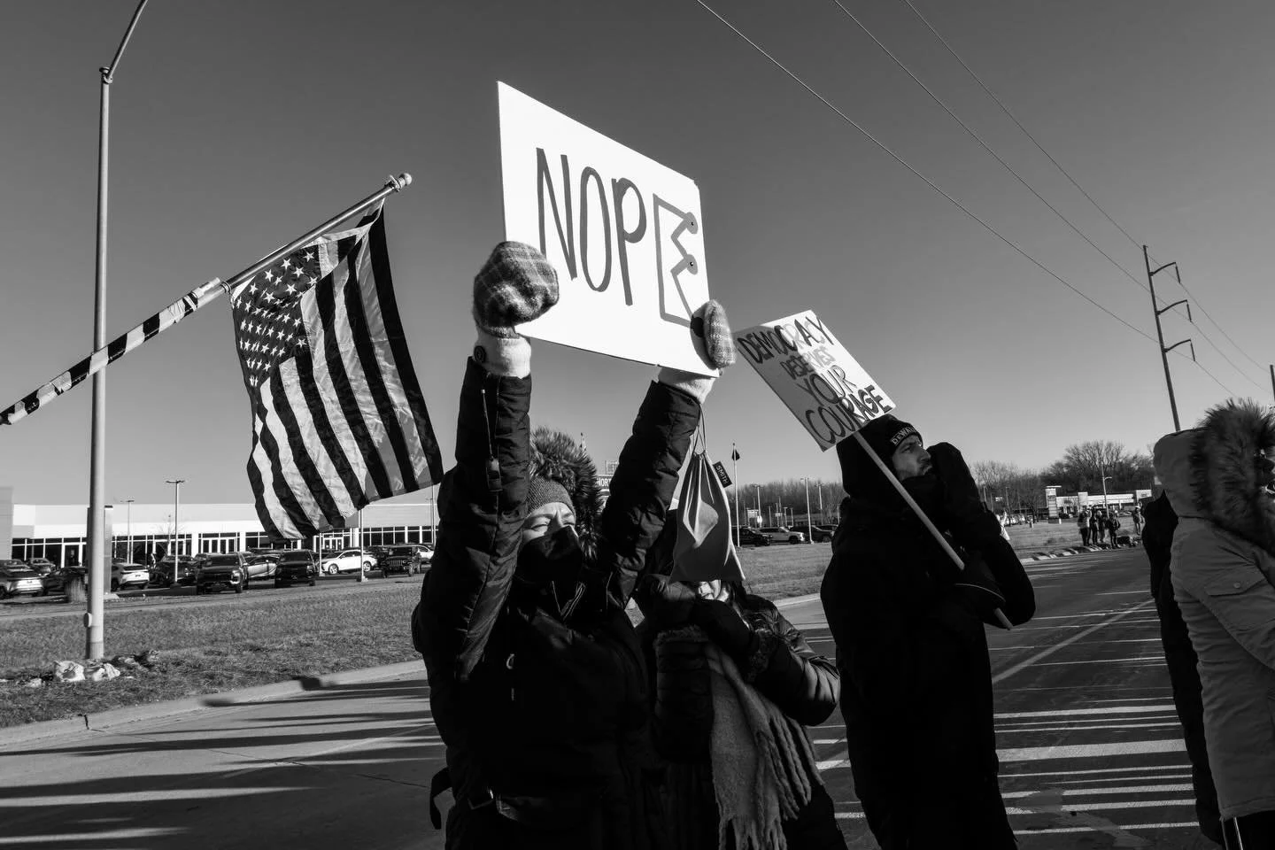 Anti Trump/ICE Rally 
Des Moines, Iowa 

NOPE 

An estimated crowd of over 2,000 braved the cold and showed up in Des Moines to protest ICE and Donald Trump&rsquo;s visit to Iowa.