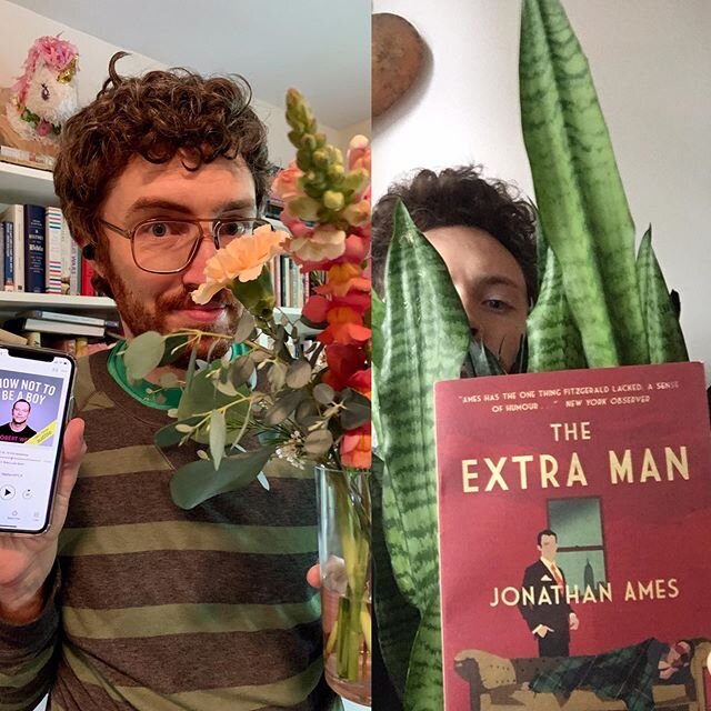 A #fridayreads in nature, or as close as we can get to it right now.
@cdhermelin: &ldquo;How Not to Be a Boy&rdquo; by Robert Webb
@drewsof: &ldquo;The Extra Man&rdquo; by Jonathan Ames
.
.
.
.
#somanydamnbooks #books #bookstagram #amreading #jonatha