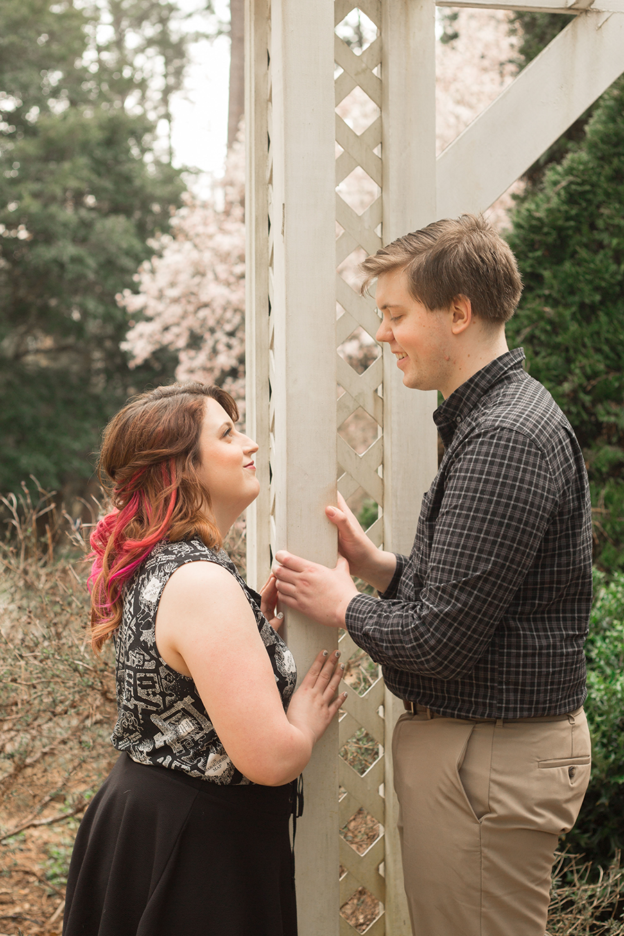 South Carolina Botanical Gardens Engagement Photos | Spring Engagement Photos at Clemson | Christine Scott Photography