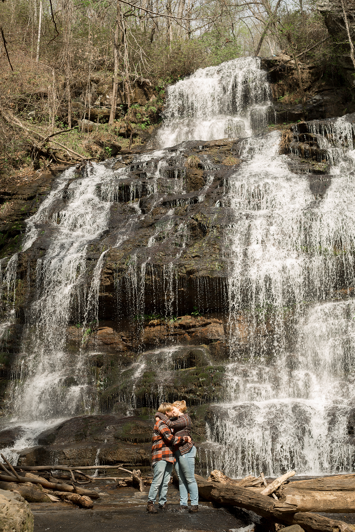 Station Cove Falls Engagement Photos | Christine Scott Photography