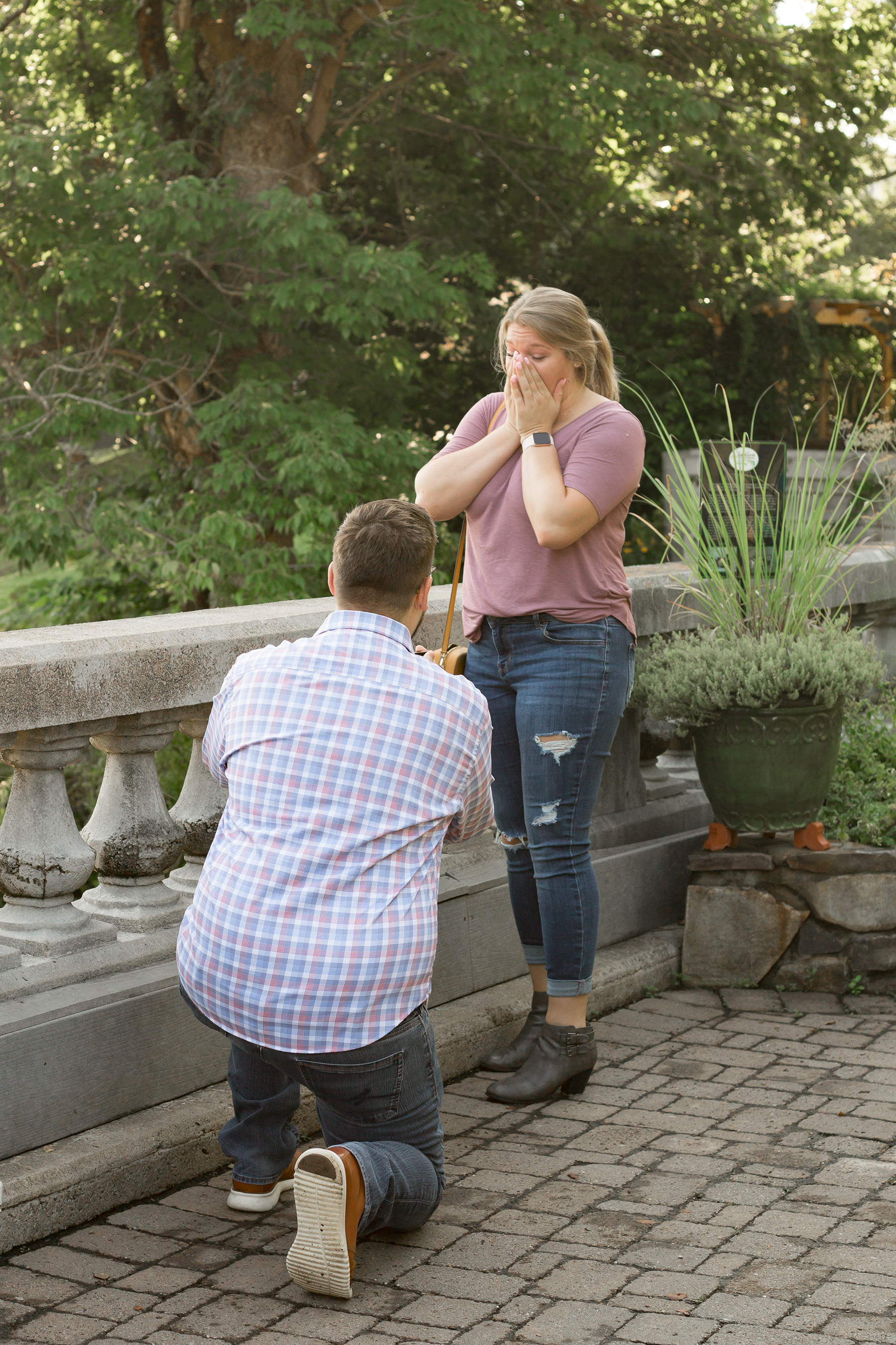 Engagement Photos at Lake Lure Flowering Bridge