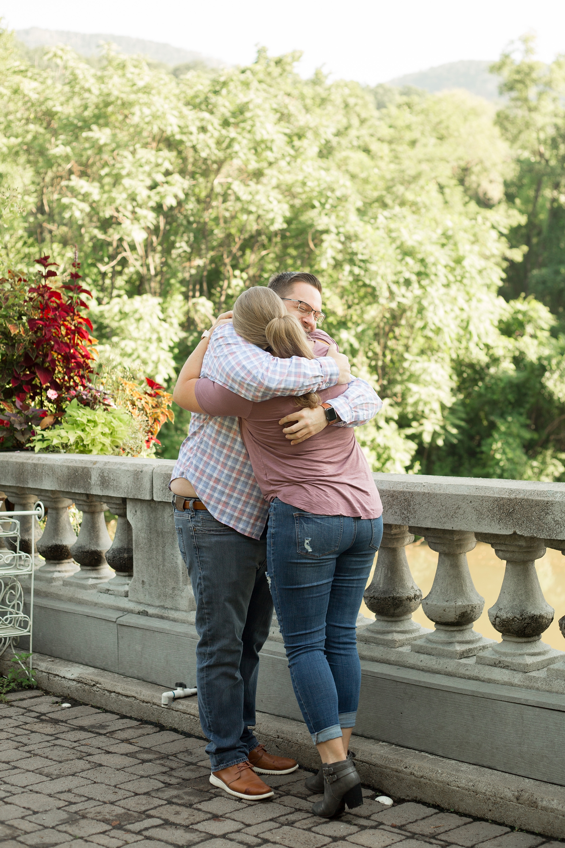 Engagement Photos at Lake Lure Flowering Bridge