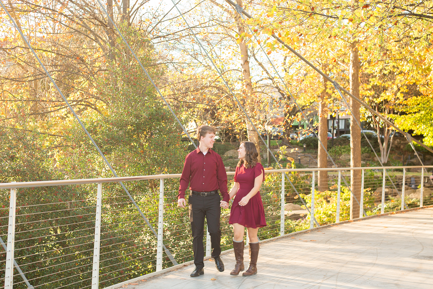 Engagement Photos in Falls Park, Greenville, SC