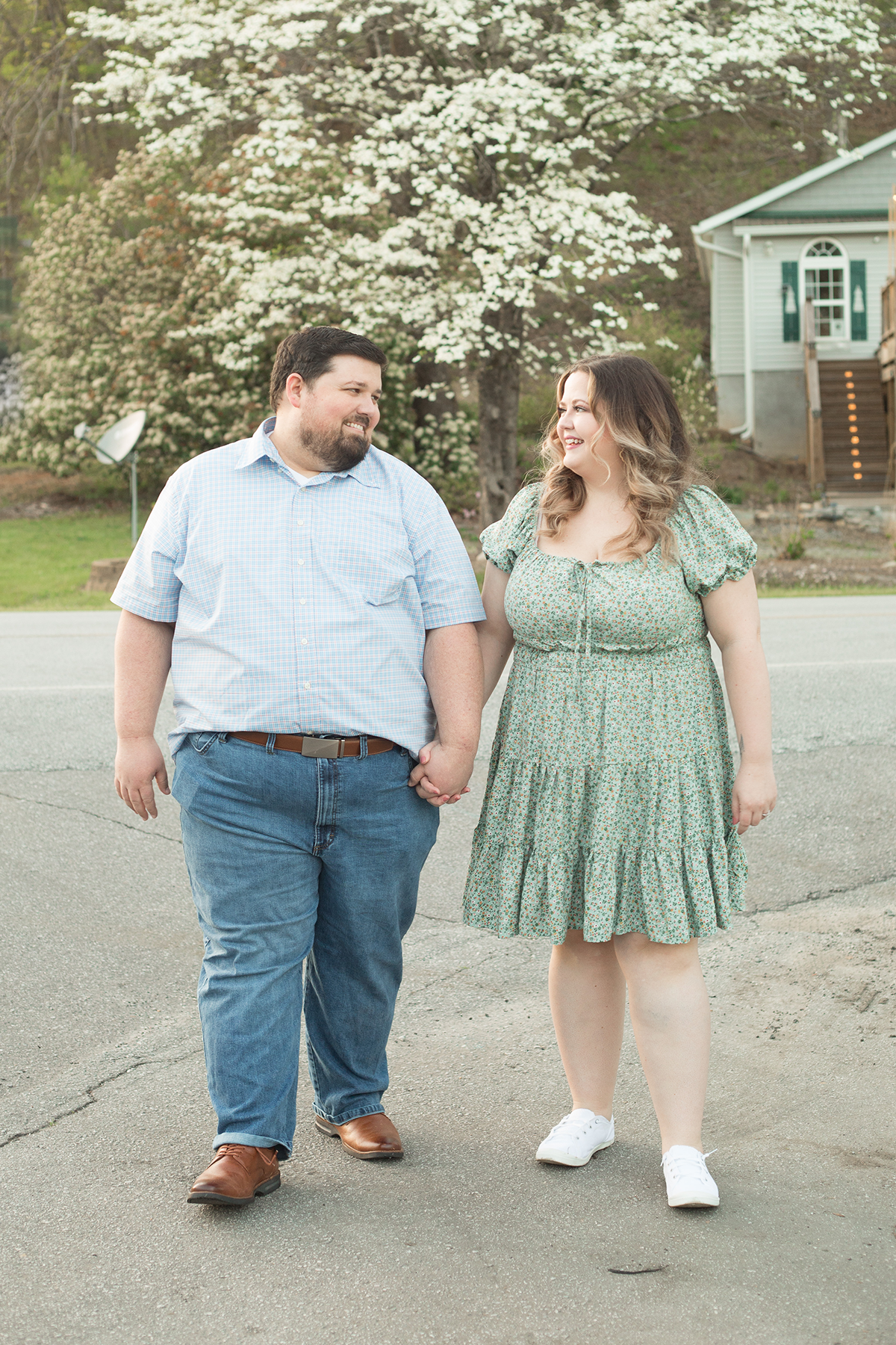 Spring engagement photos at Lake Lure, North Carolina