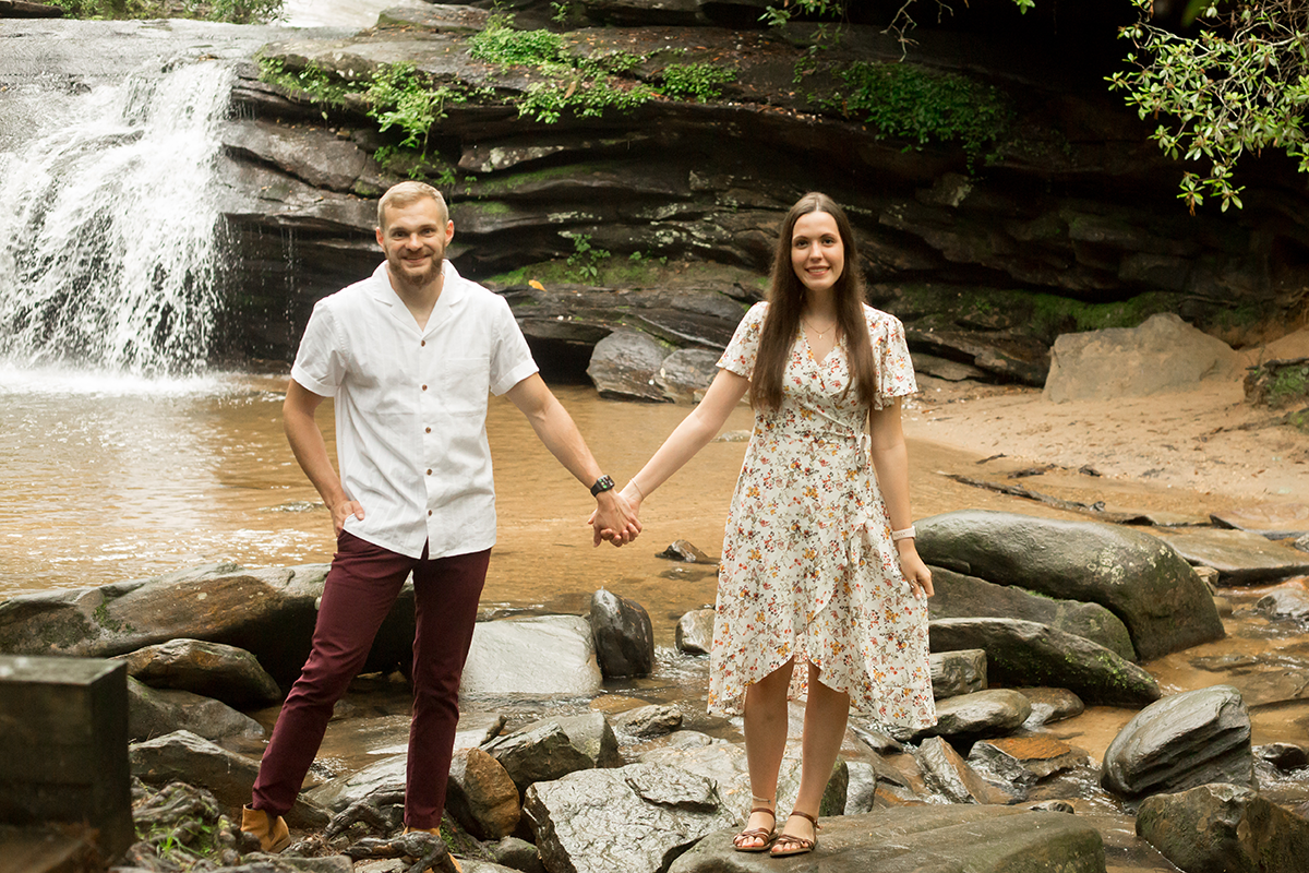 South Carolina waterfall engagement photos | Christine Scott Photography