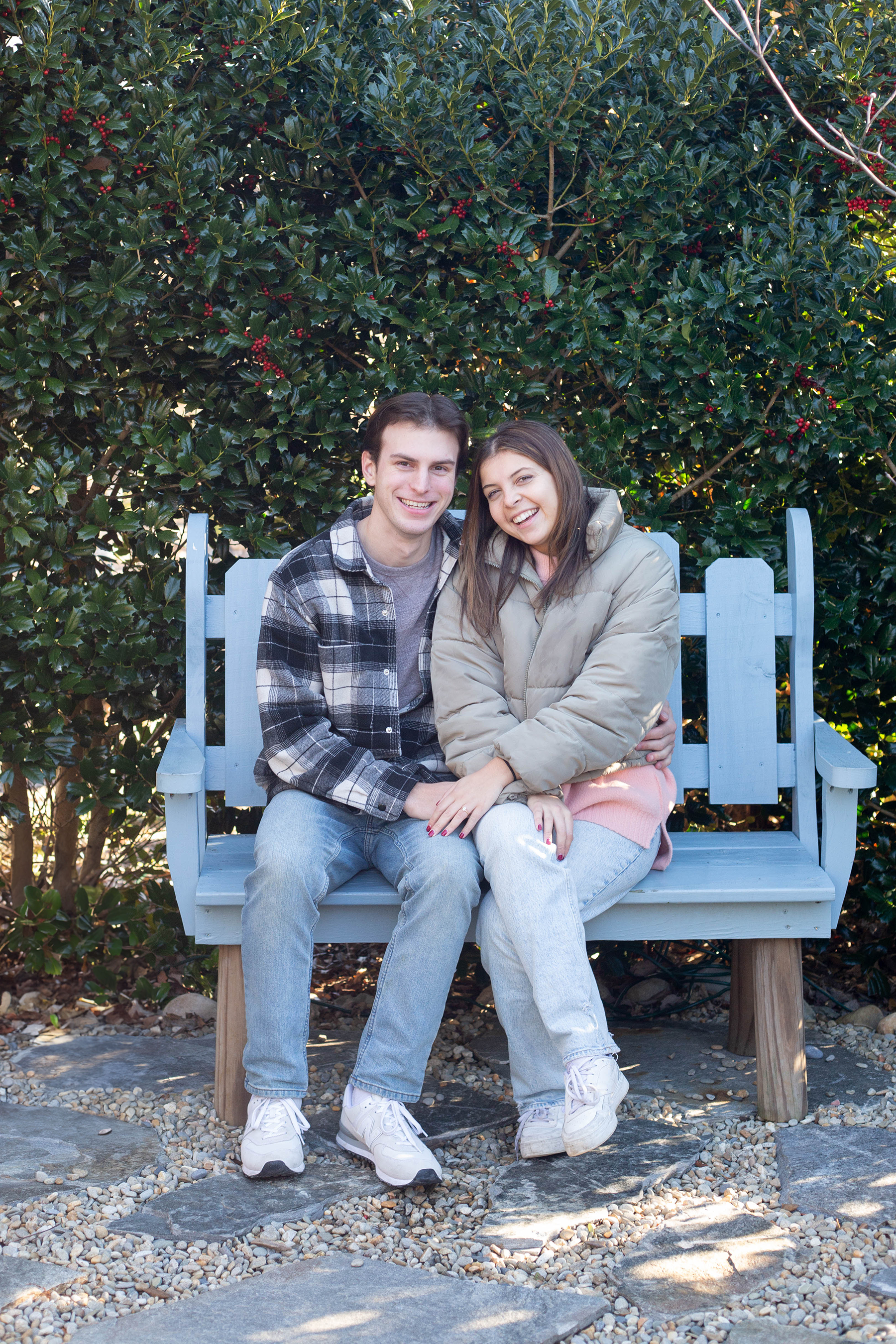 Engagement photos at Lake Lure Flowering Bridge | Christine Scott Photography