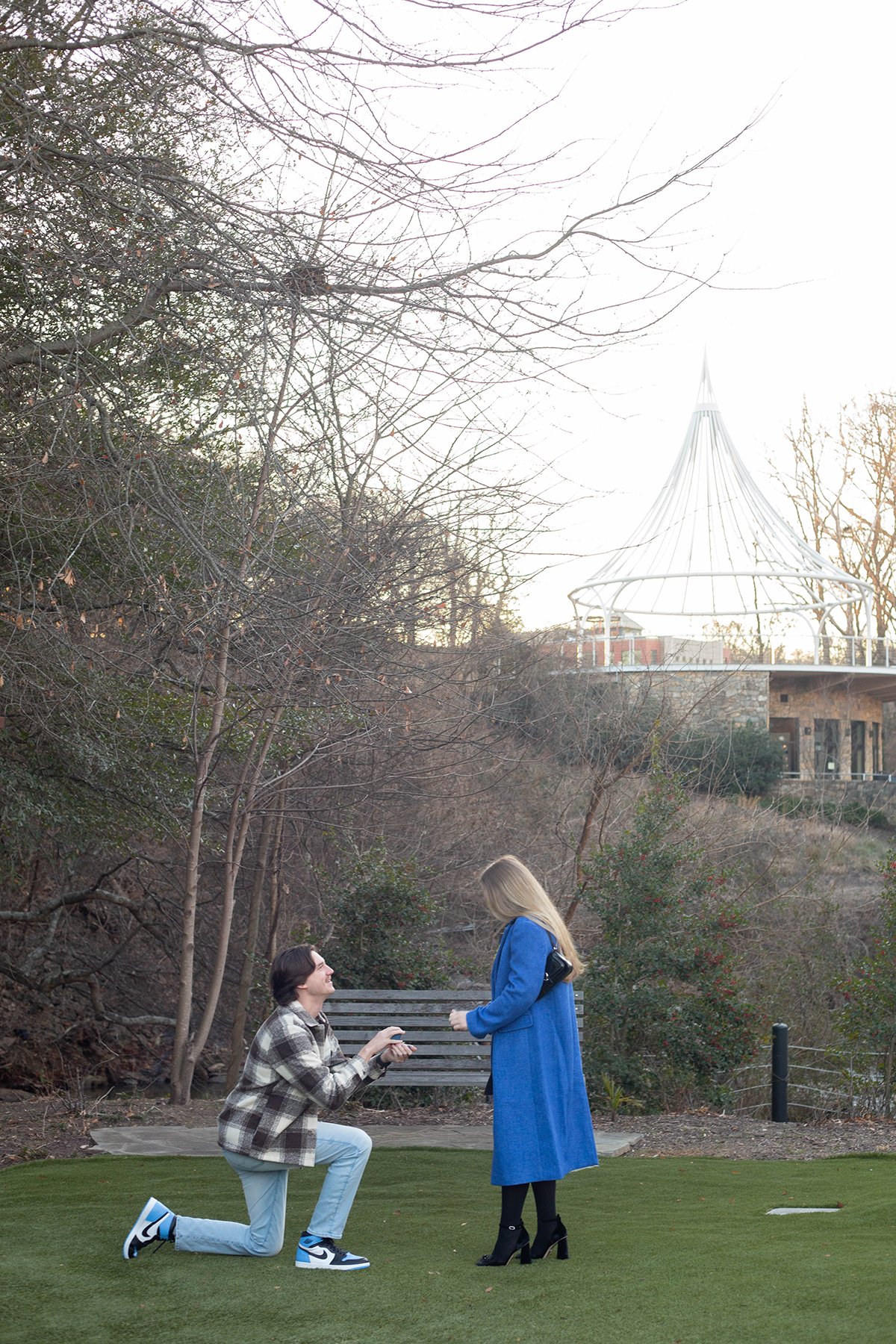 Engagement photos in Cancer Survivors Park, Greenville, SC | Christine Scott Photography