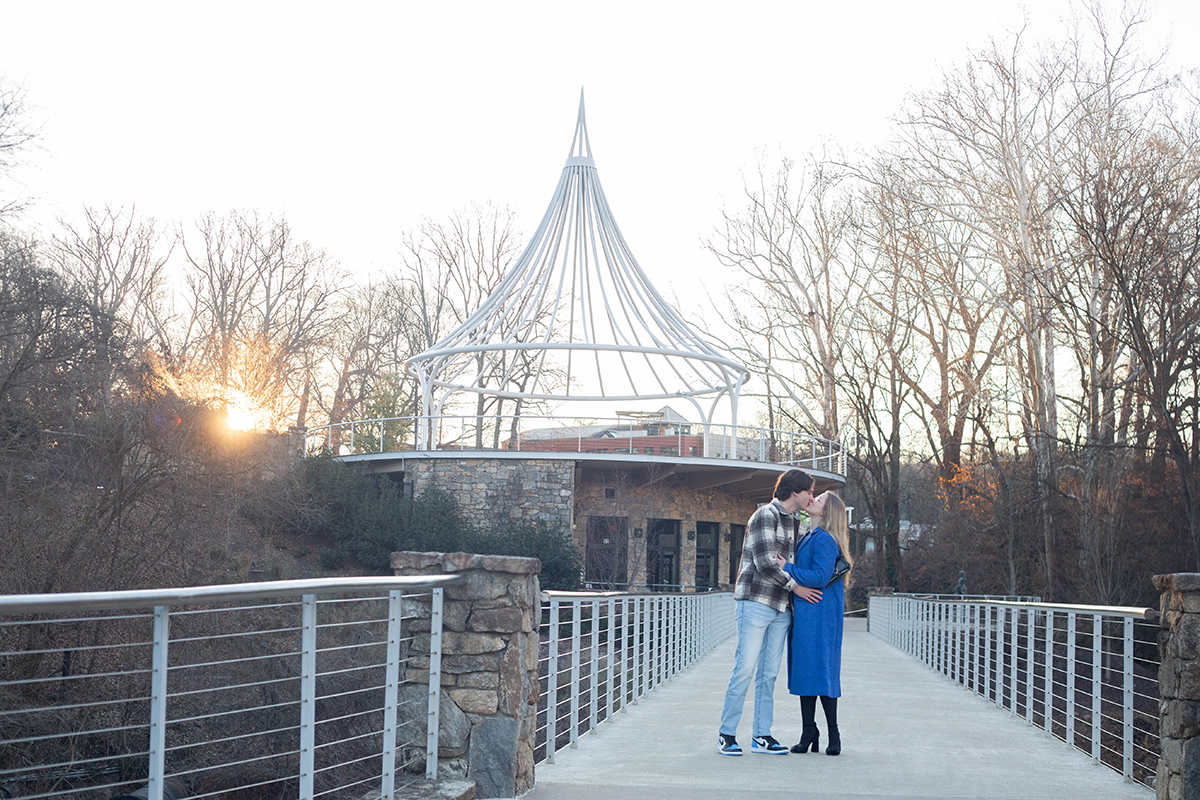 Engagement photos in Cancer Survivors Park, Greenville, SC | Christine Scott Photography