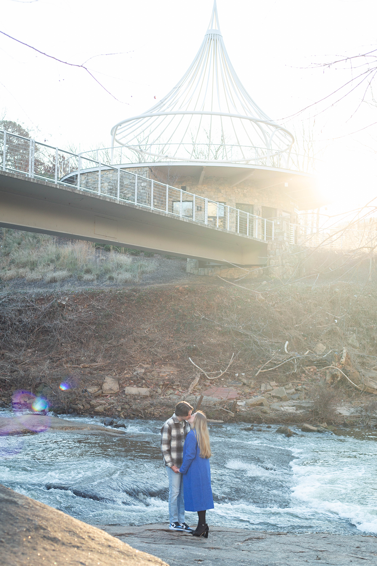 Engagement photos in Cancer Survivors Park, Greenville, SC | Christine Scott Photography