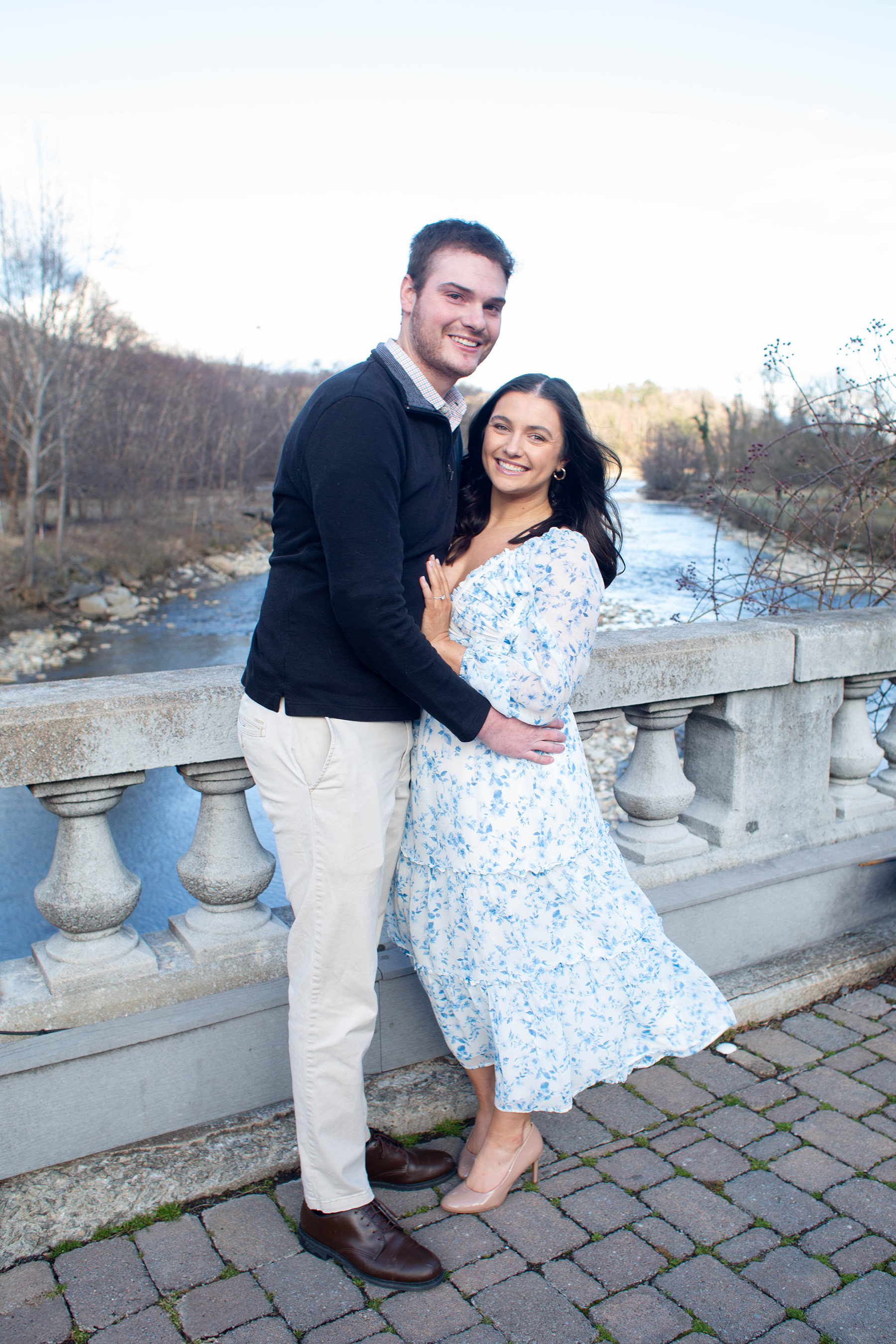 Engagement photos at Lake Lure Flowering Bridge | Christine Scott Photography