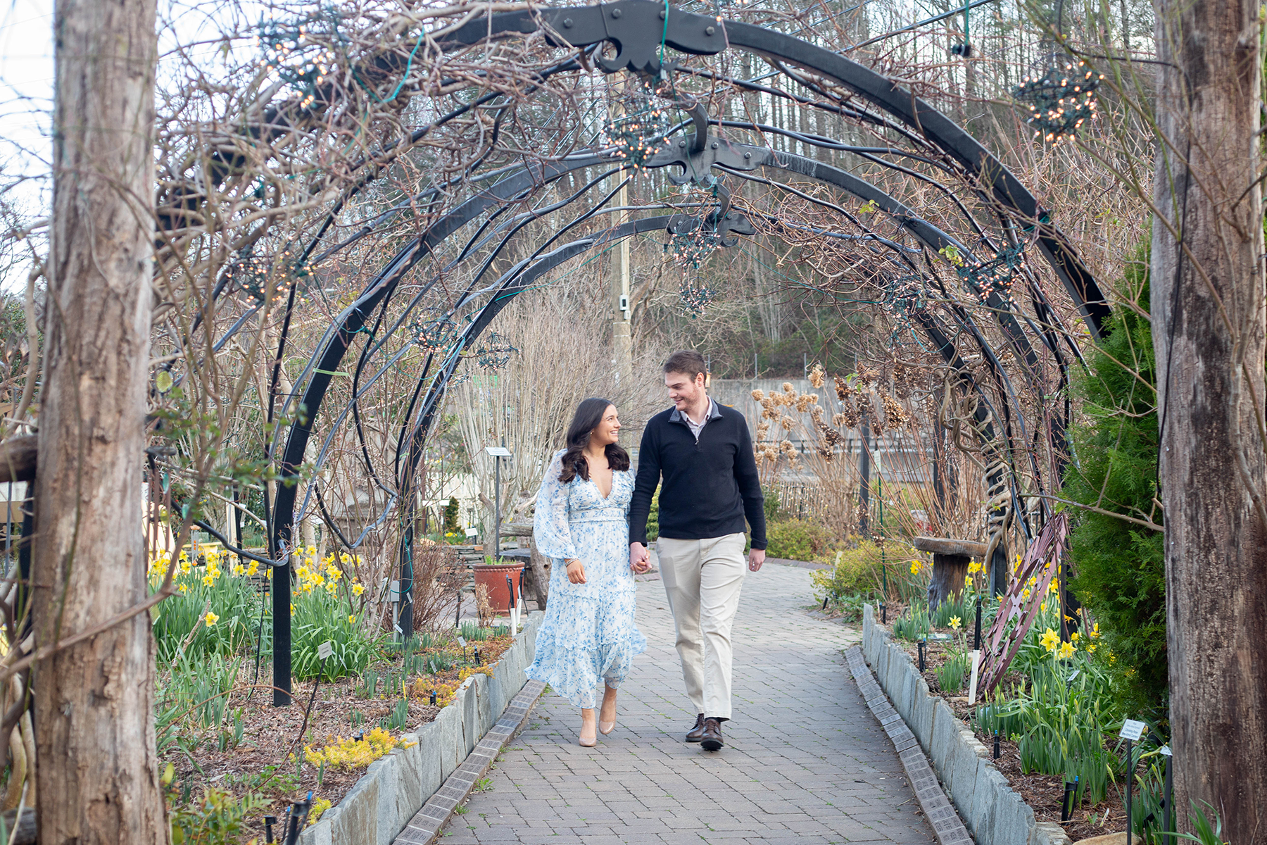 Engagement photos at Lake Lure Flowering Bridge | Christine Scott Photography