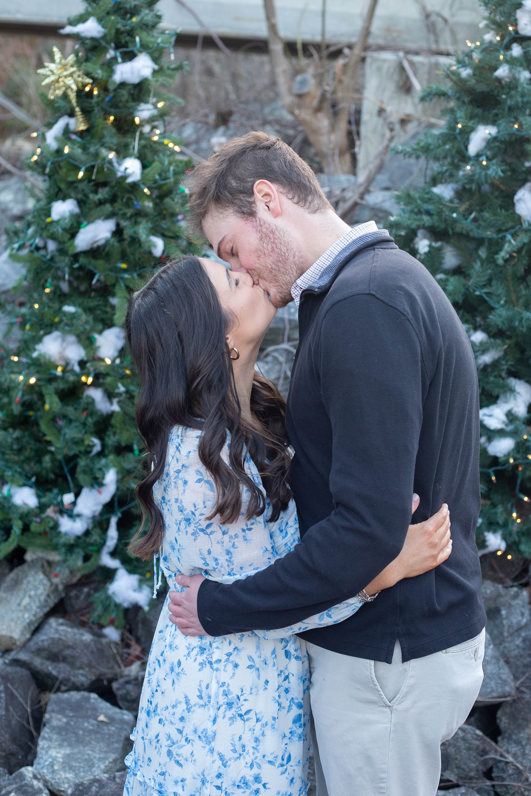 Engagement photos at Lake Lure Flowering Bridge | Christine Scott Photography