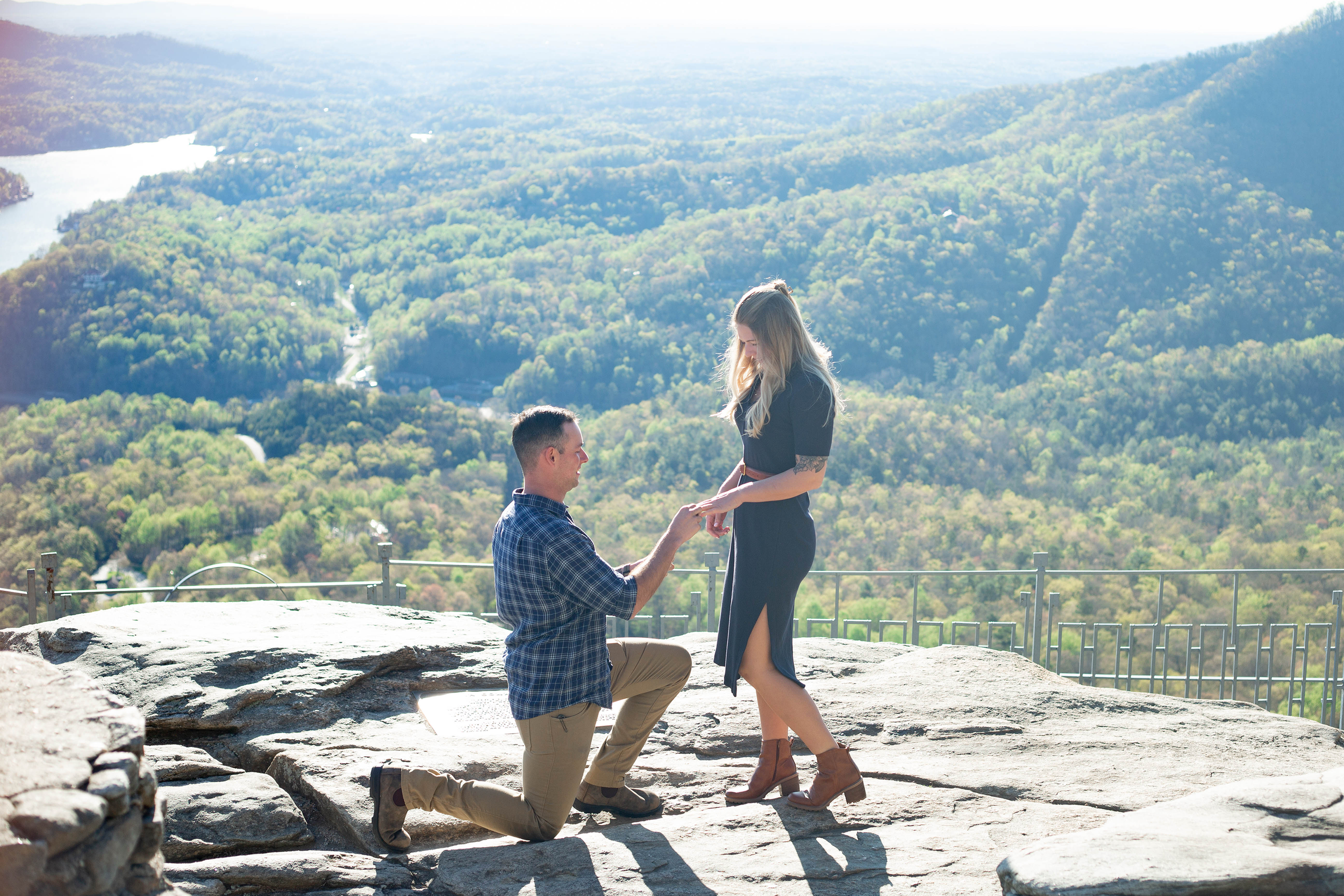 Engagement photos at Chimney Rock State Park | Christine Scott Photography