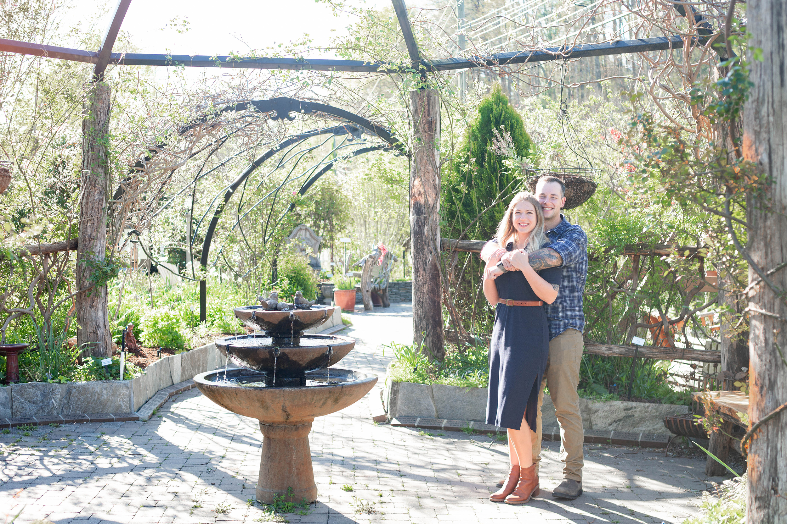 Engagement photos at Lake Lure Flowering Bridge | Christine Scott Photography