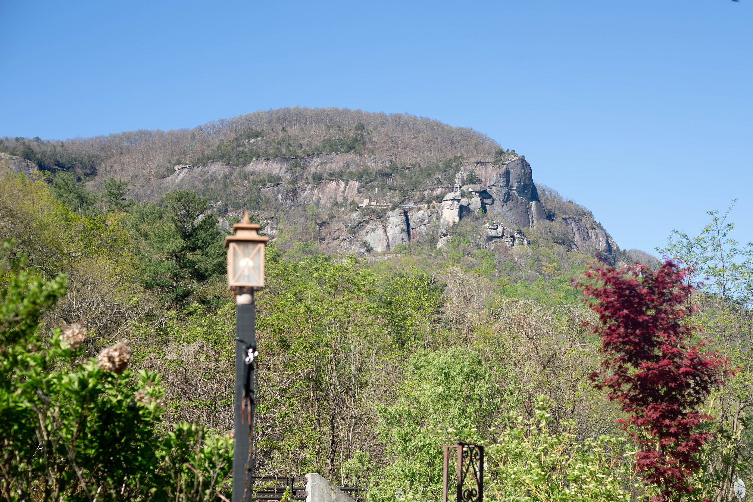 Engagement photos at Lake Lure Flowering Bridge | Christine Scott Photography