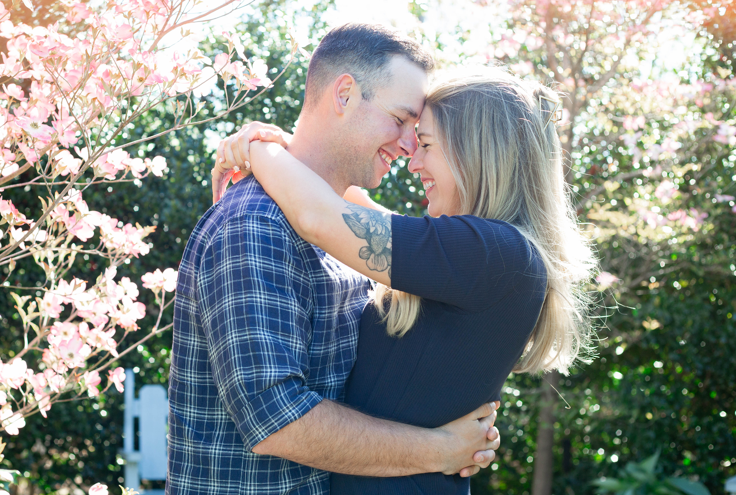 Engagement photos at Lake Lure Flowering Bridge | Christine Scott Photography