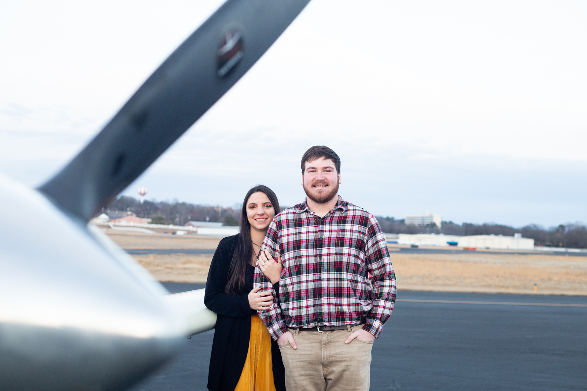 Engagement photos at Greenville Downtown Airport | Christine Scott Photography