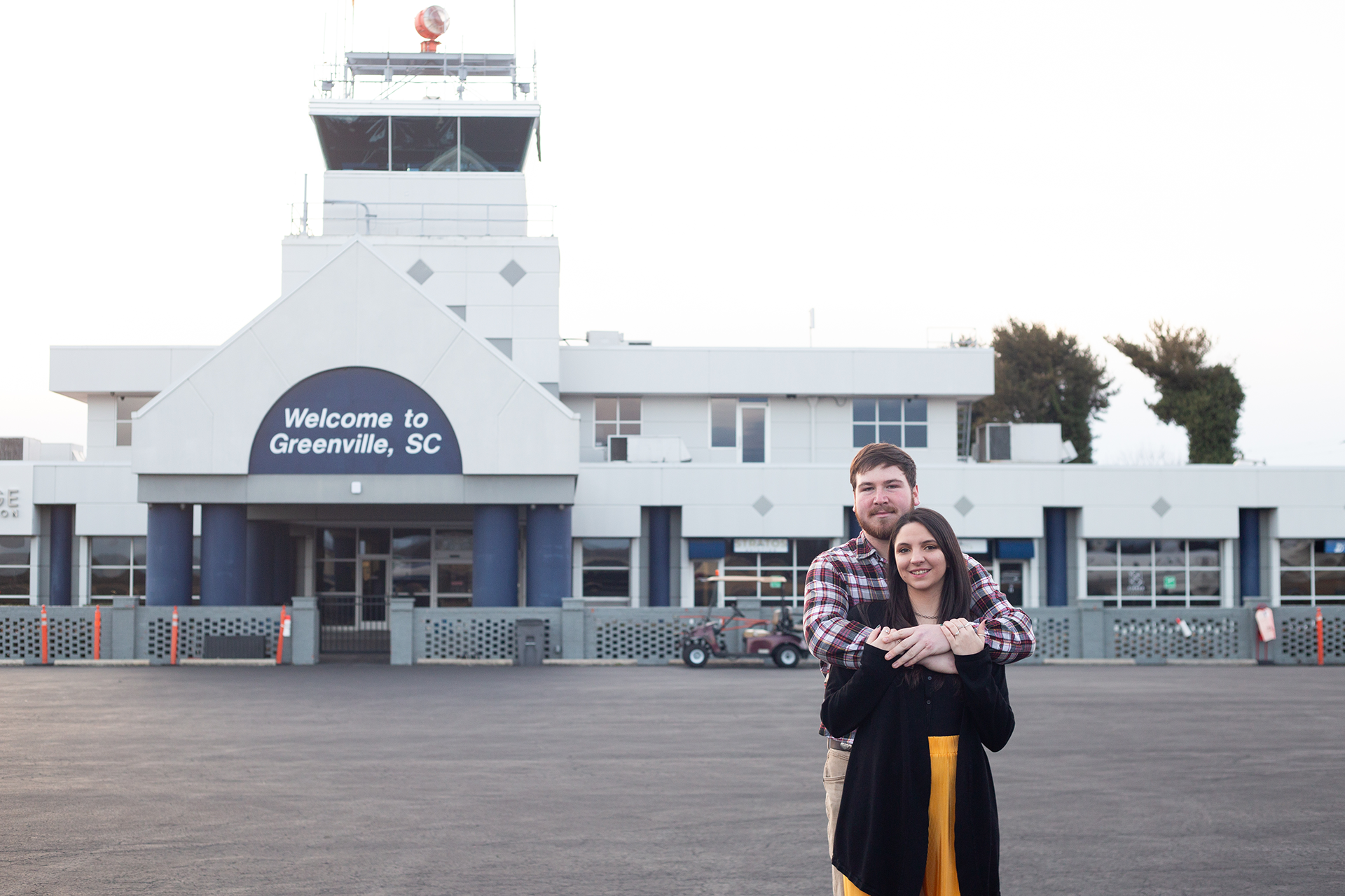 Engagement photos at Greenville Downtown Airport | Christine Scott Photography