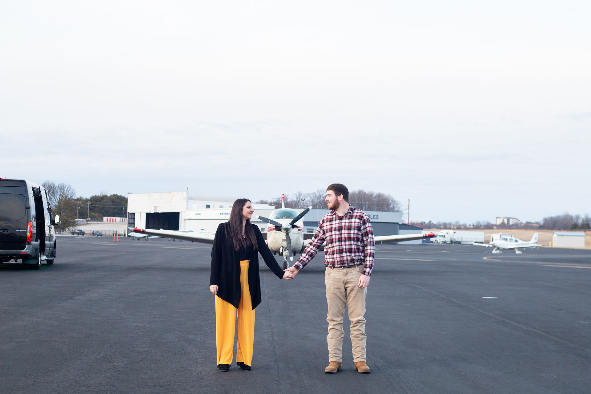 Greenville SC Airport Engagement Photos | Christine Scott Photography