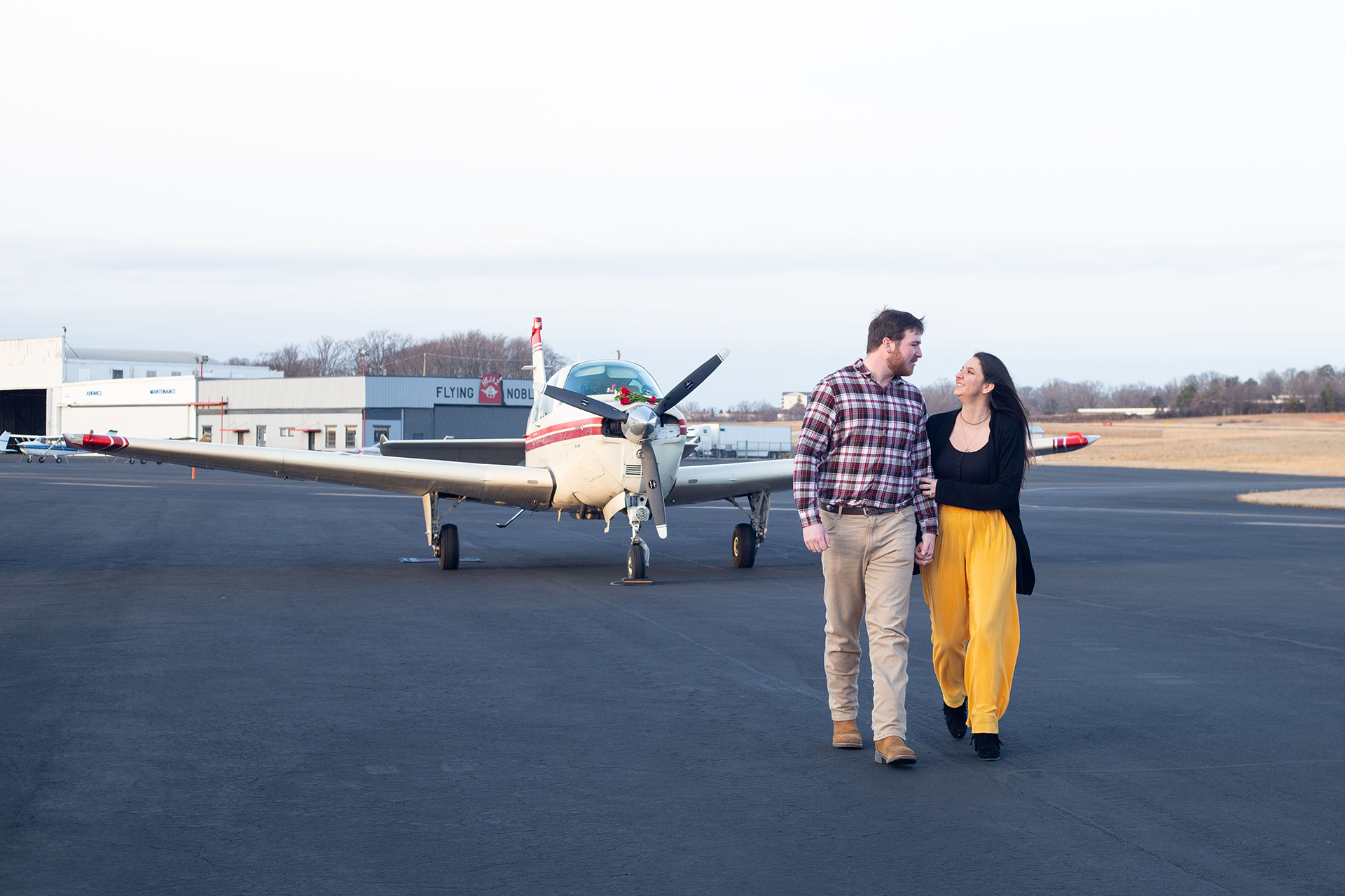 Proposal at Greenville Downtown Airport | Christine Scott Photography