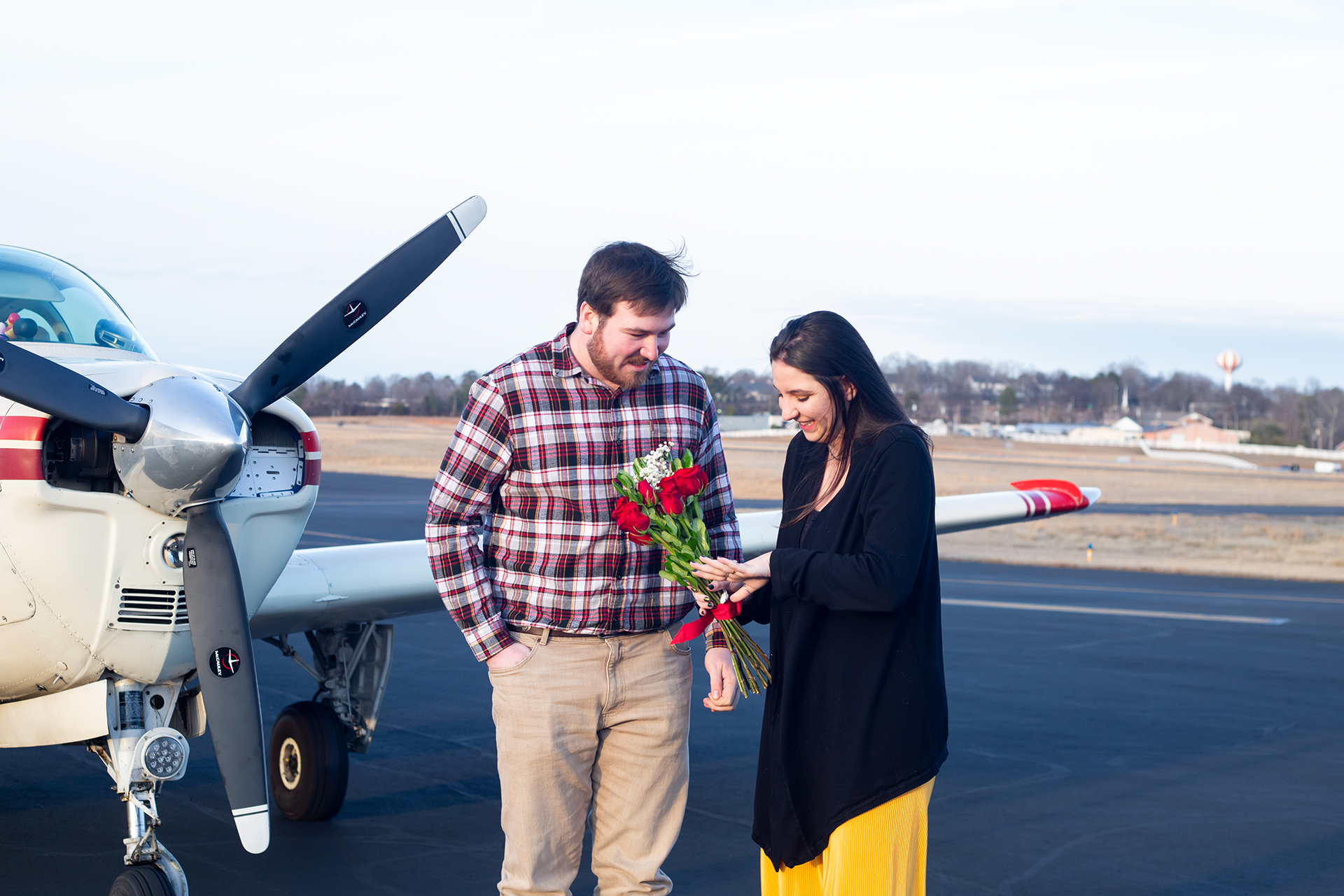 Greenville SC Airport Engagement Photos | Christine Scott Photography