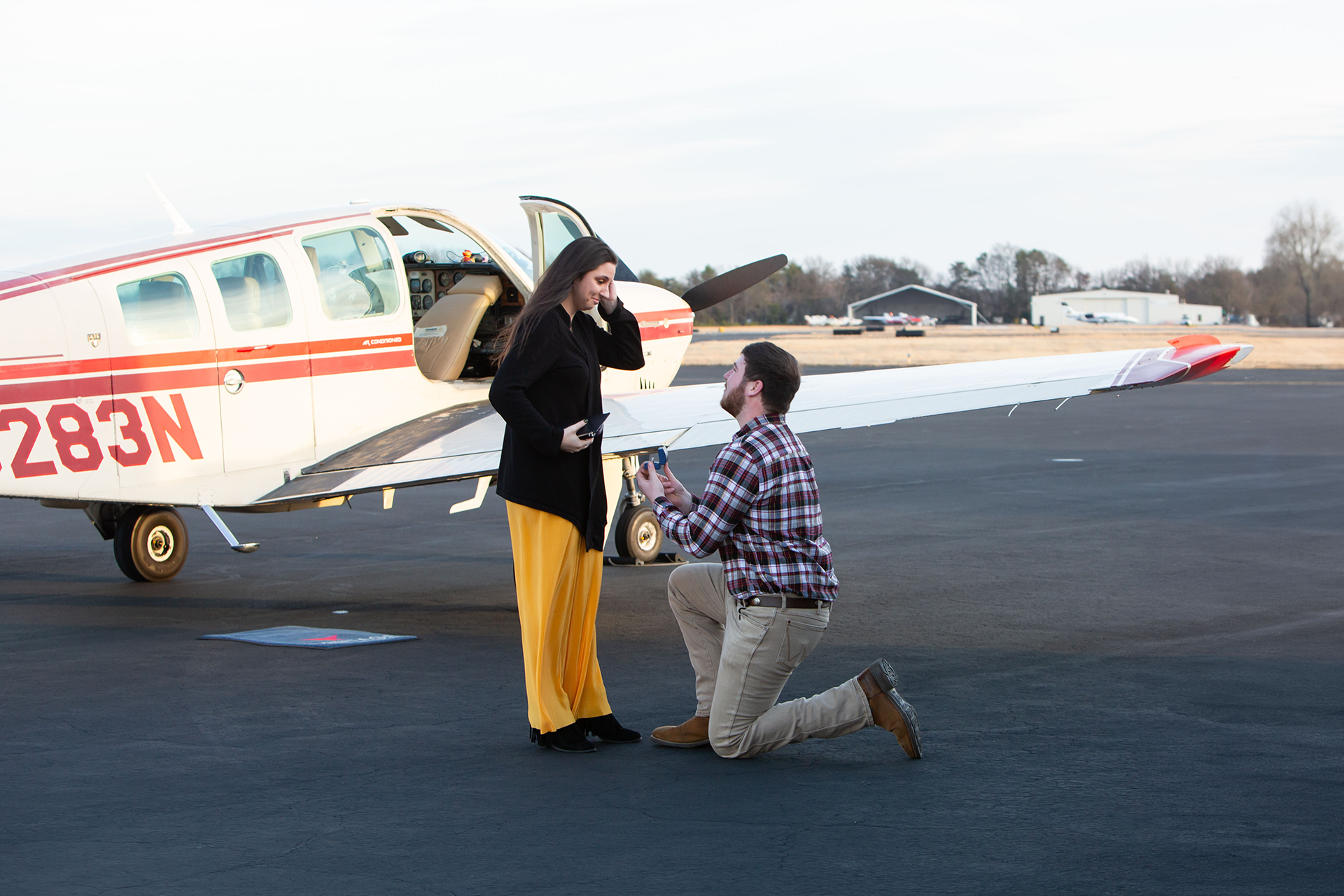 Greenville SC Airport Engagement Photos | Christine Scott Photography