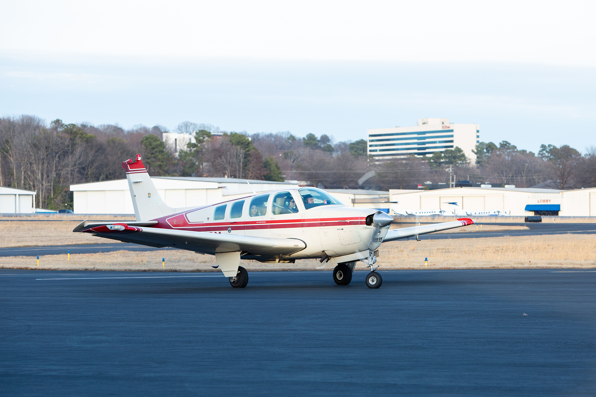 Engagement photos at Greenville Downtown Airport | Christine Scott Photography