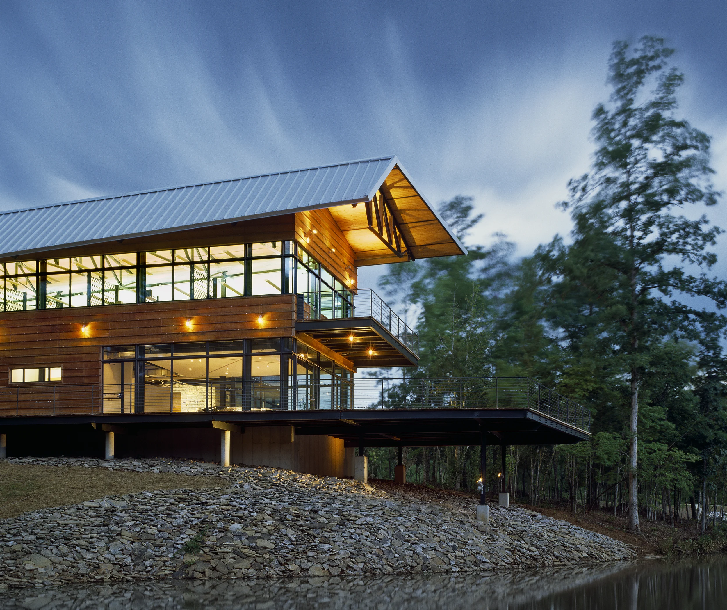The Studio cantilever at the pond