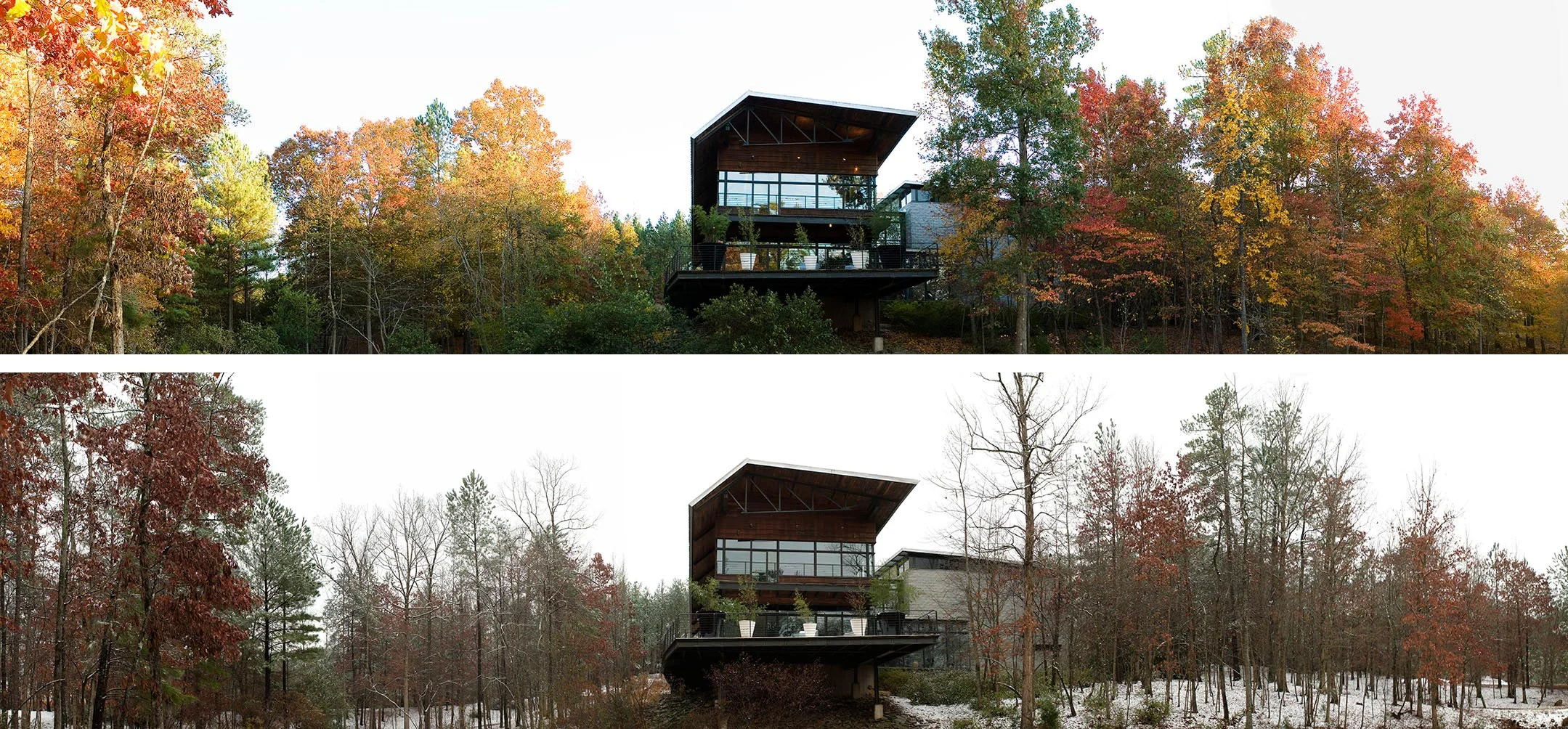 The Pond Studios as they appear in fall and winter