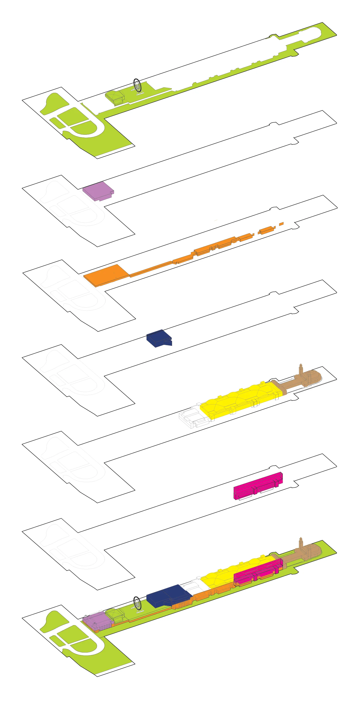 Program Analysis, exploded axonometric drawing