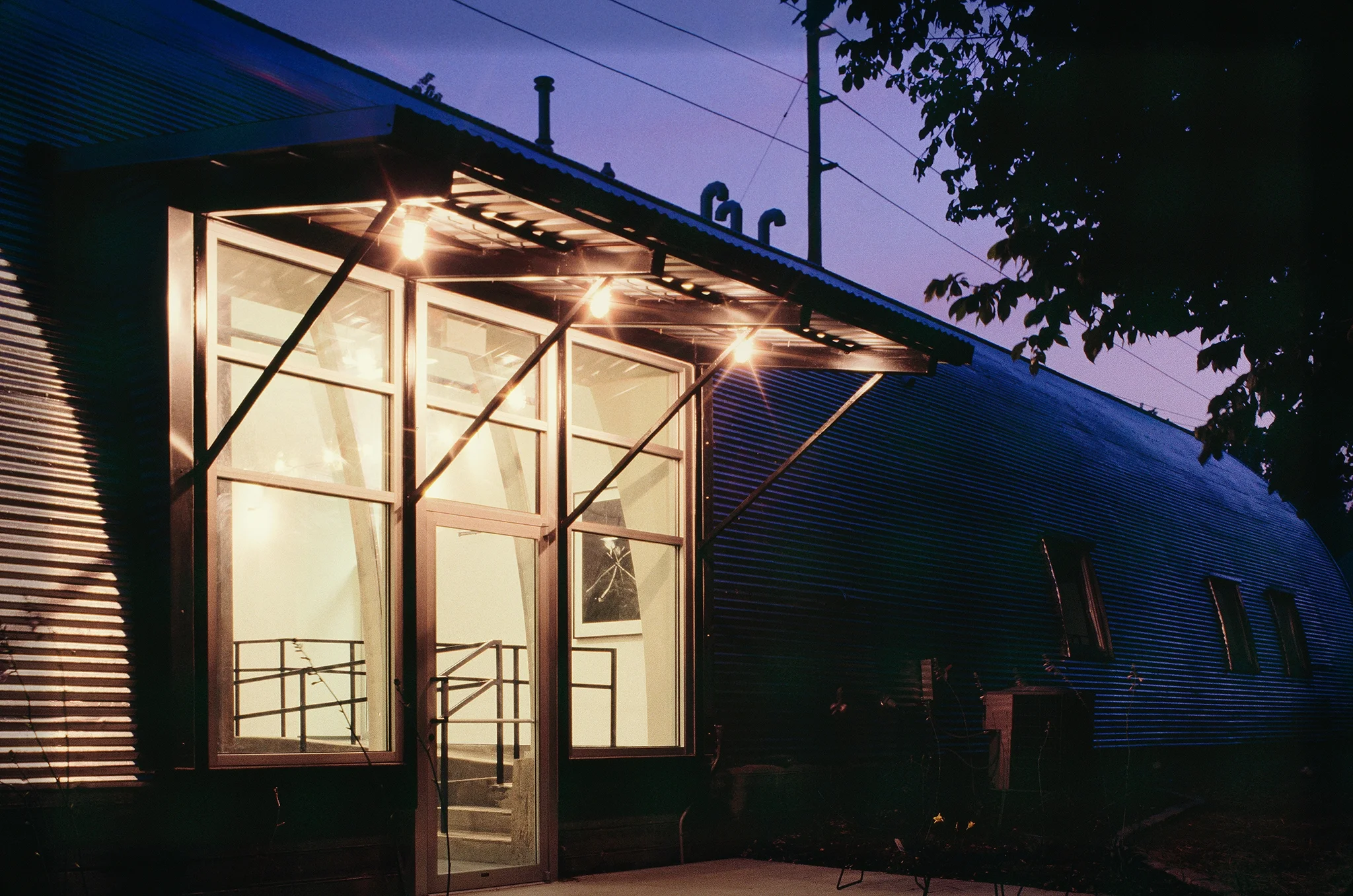 Gallery entrance at night