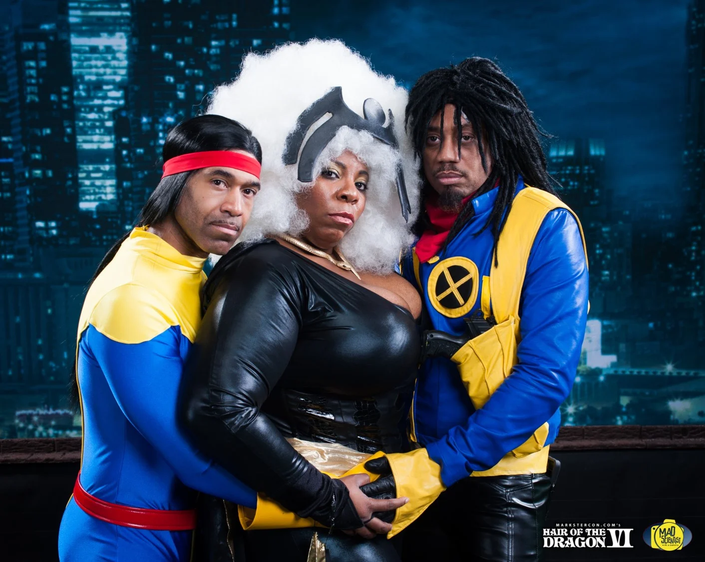 Forge, Storm, and Bishop. Forge cosplay by Dean's Lyst .Bishop cosplay by Barr Foxx Cosplay