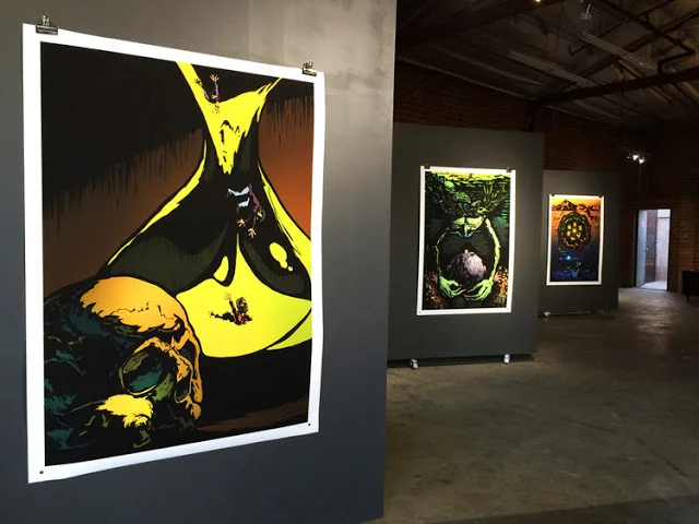 Works by Philip Carrera installed at LosJoCos Gallery, Los Angeles for THE ART OF MISCHIEF exhibit