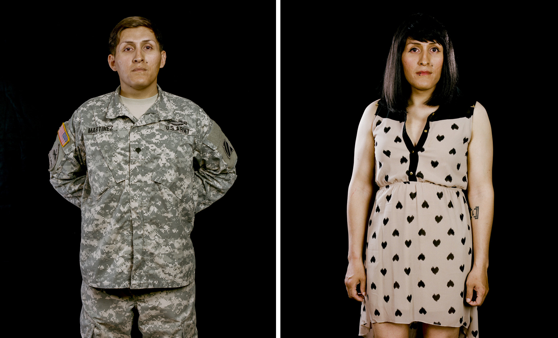   Specialist Maya Martinez on and off duty, Savannah, Georgia, 2014   Army Specialist Martinez, 26, served for almost six years (one tour in Afghanistan) in active duty and was eventually discharged on November 26th, 2014, for being discovered as Tra