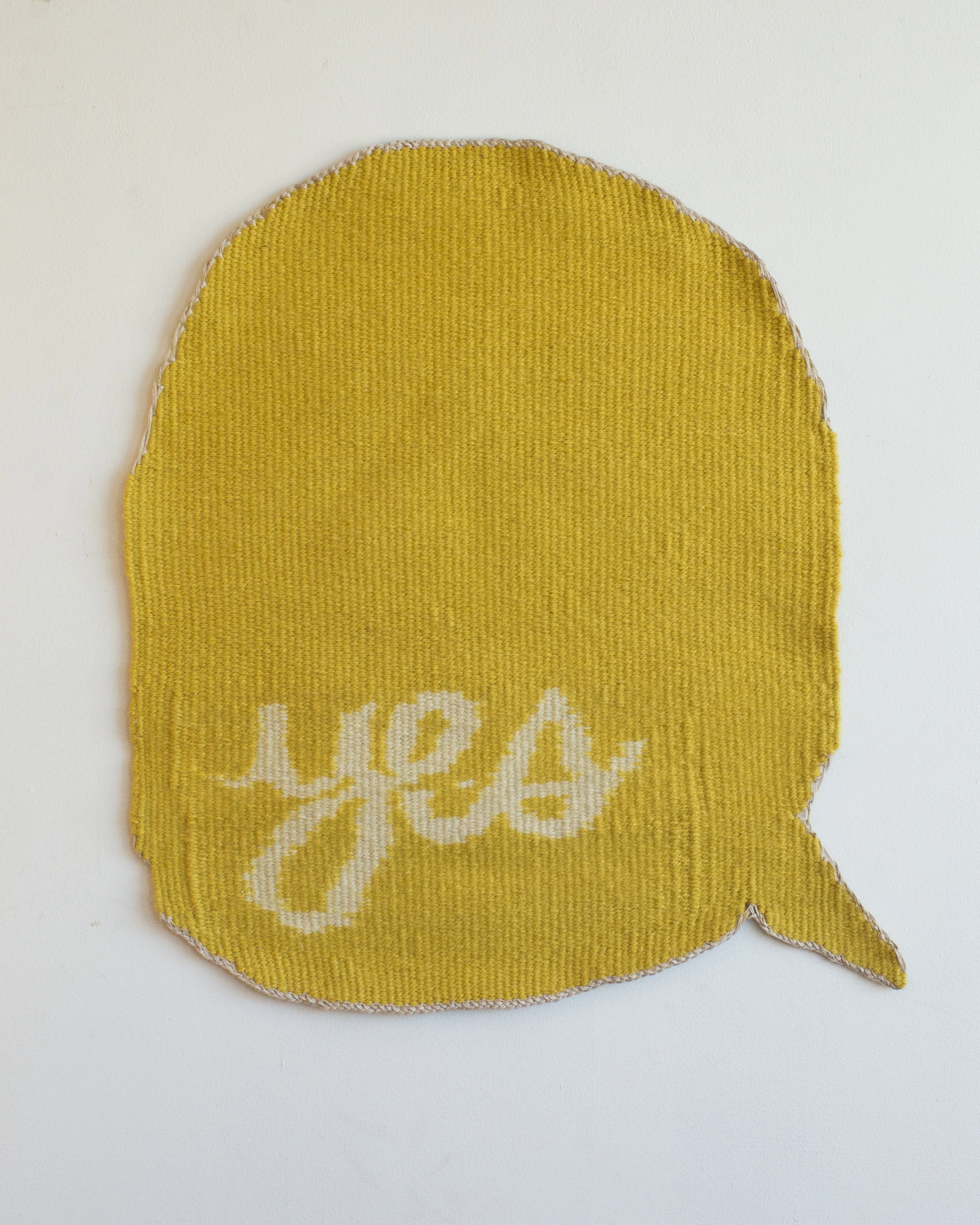   Me , Wool Ikat-dyed with Weld on linen   