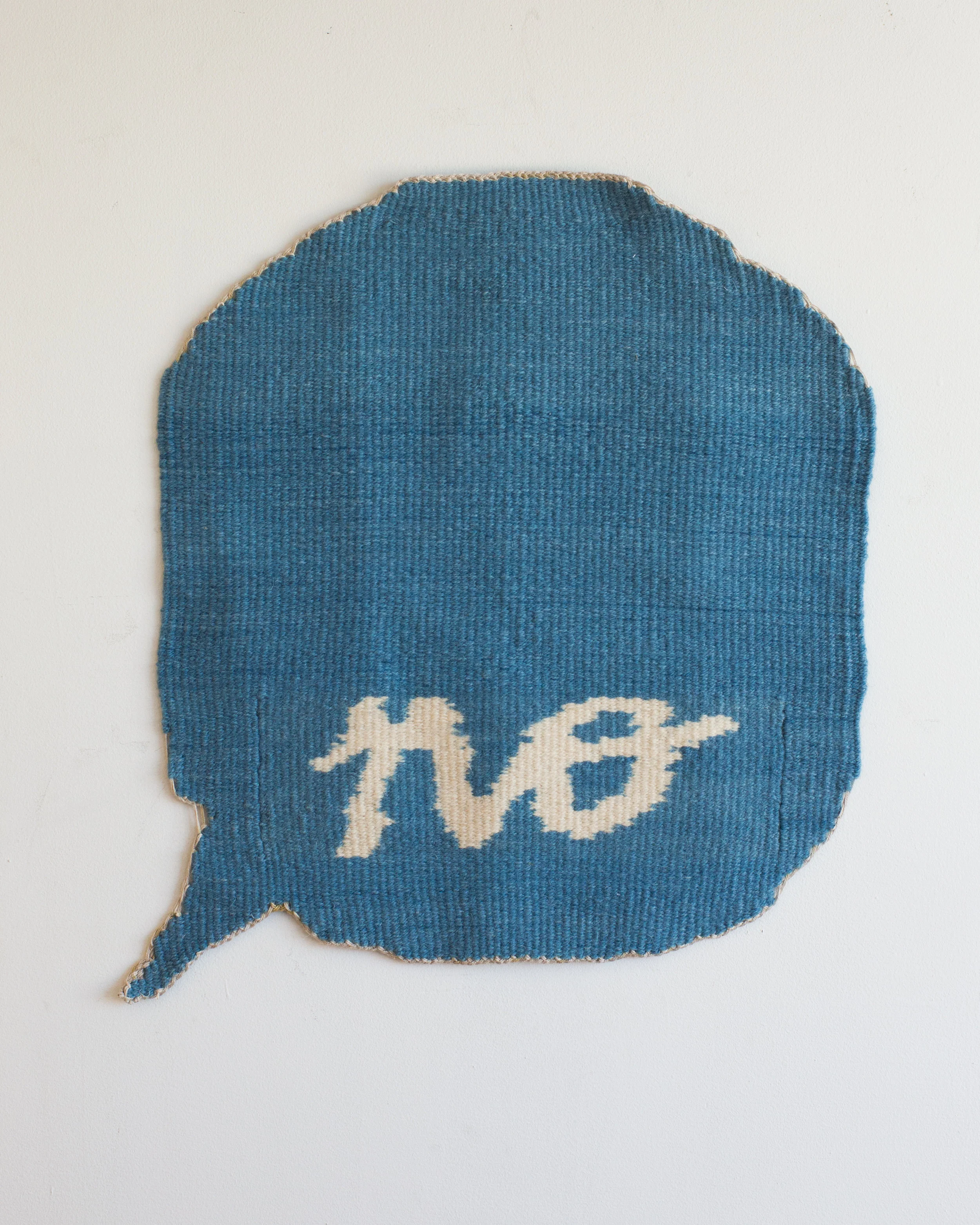   You , Wool Ikat-dyed with Indigo on linen   