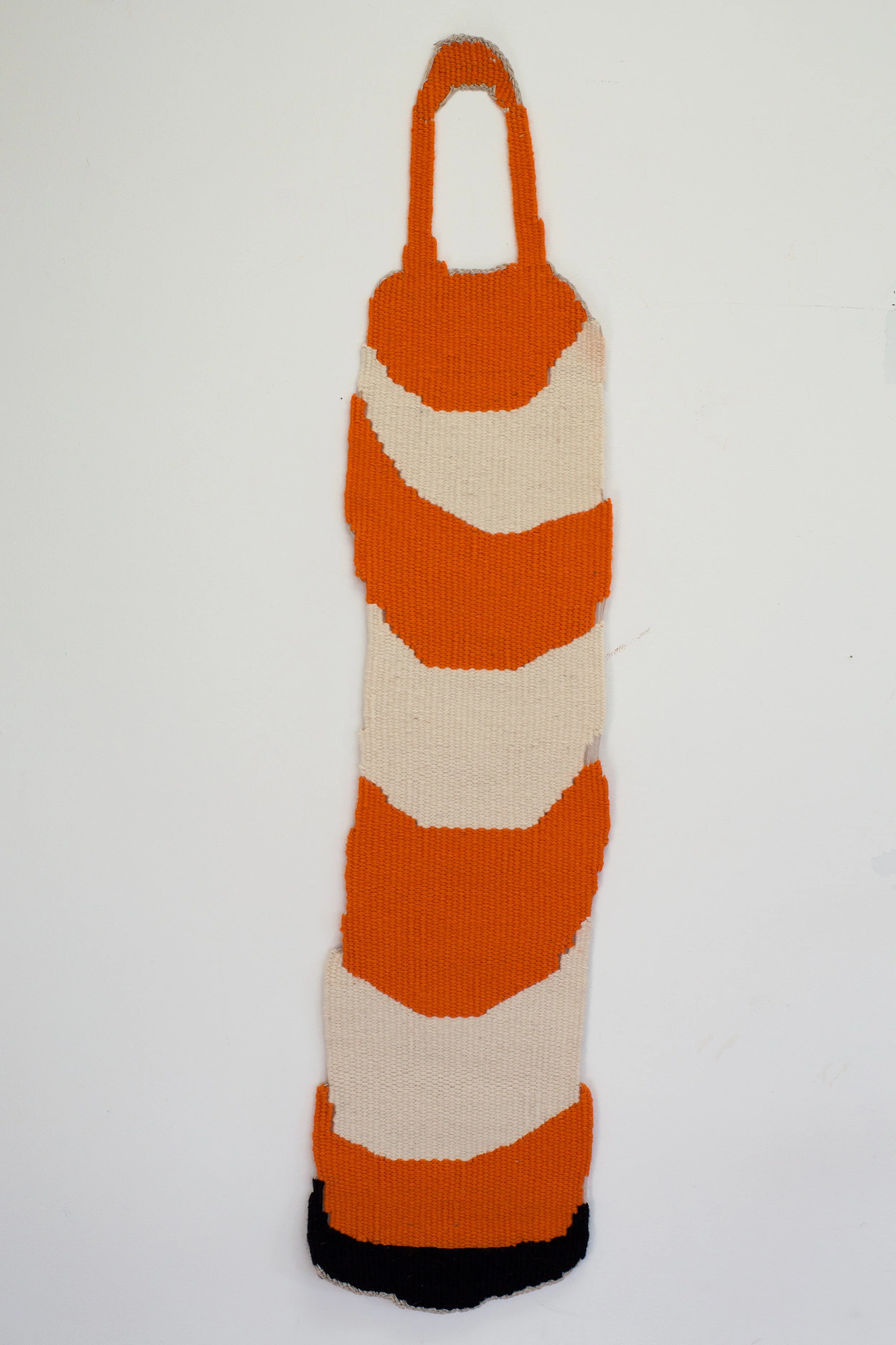   Rug for construction site (Barrel) , Found wool on linen   