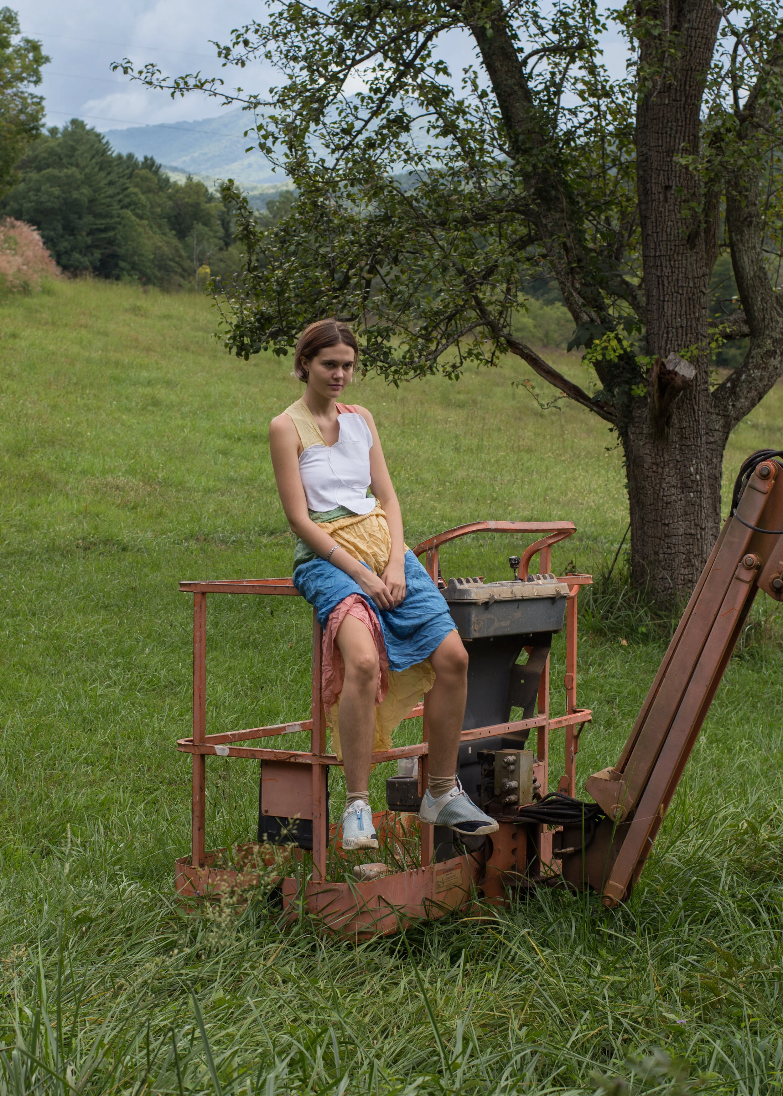   Bubbletop  +  Paraskirt , Osage orange, Goldenrod, Quebracho red, Lac on silk, White canvas + Goldenrod, Indigo, Quebracho red, Lac on silk   