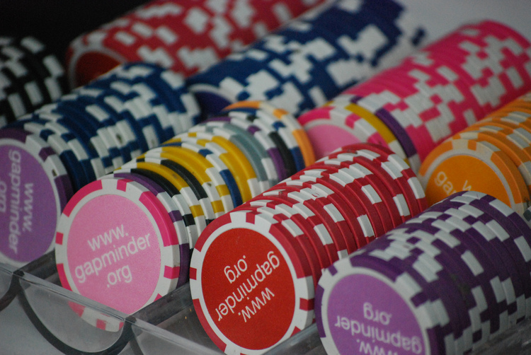 Custom gaming chips used by the players