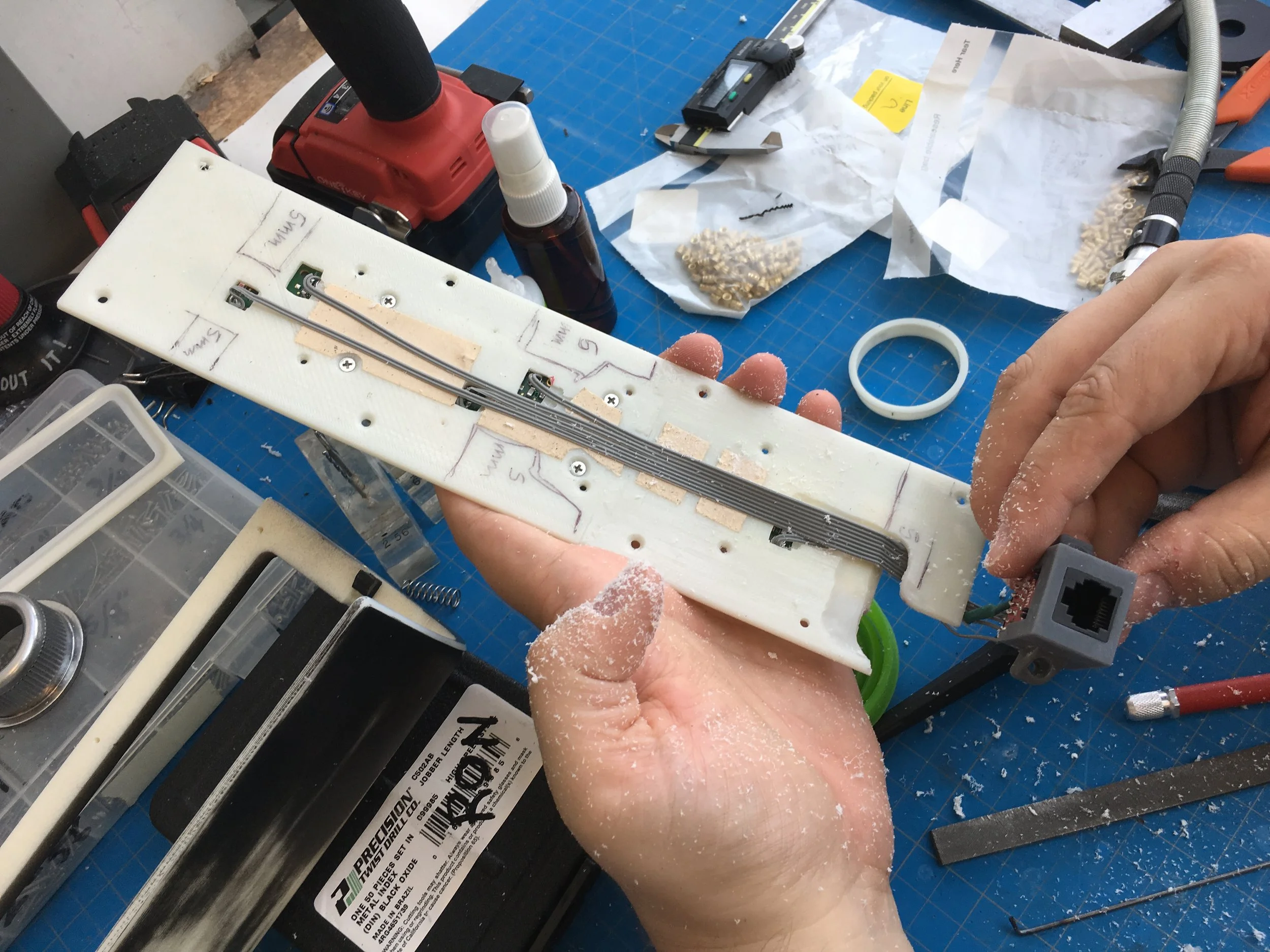 An ethernet cable passes data from the window hardware controls to the Arduino