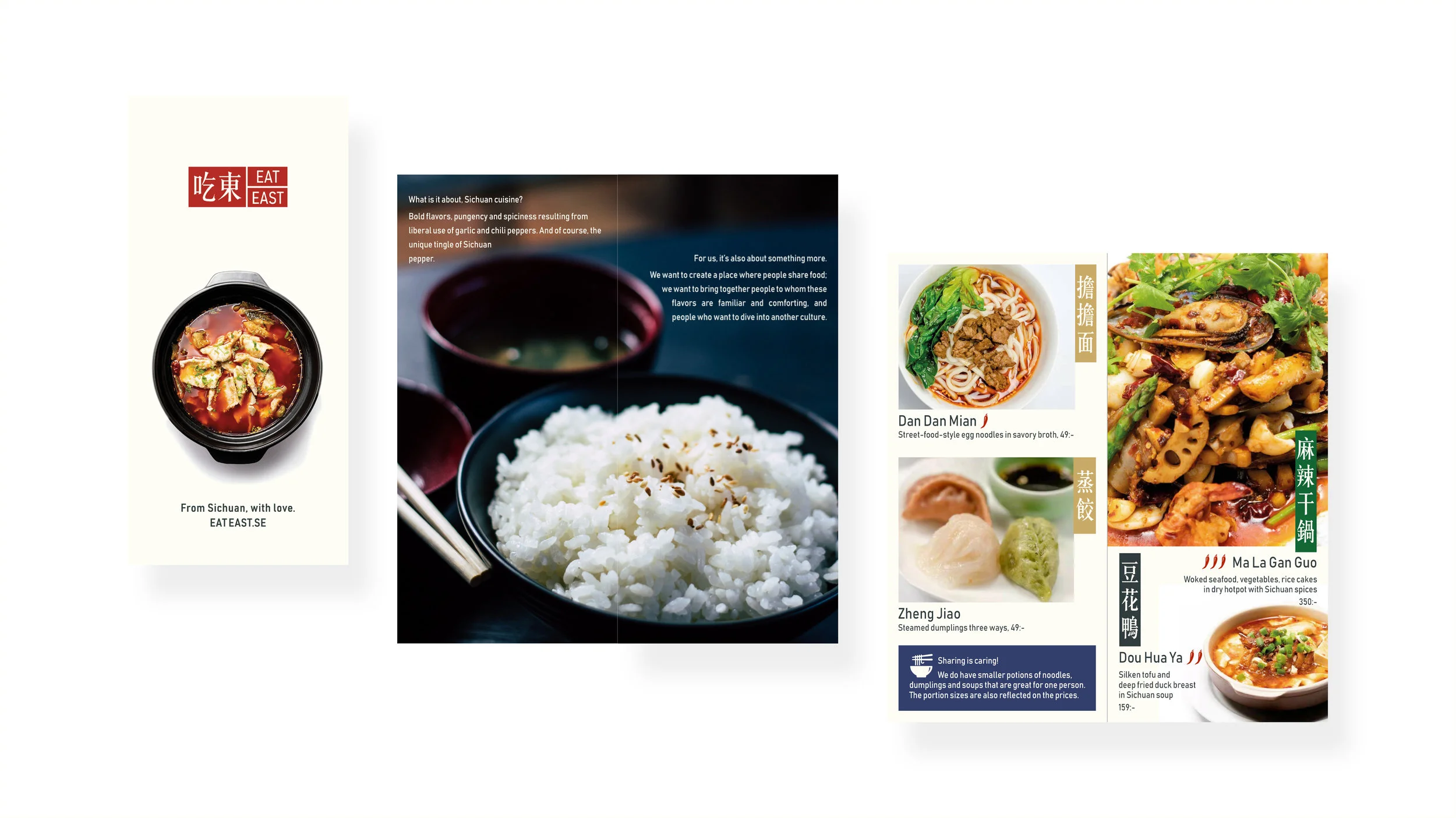 Menu design for a Chinese restaurant.